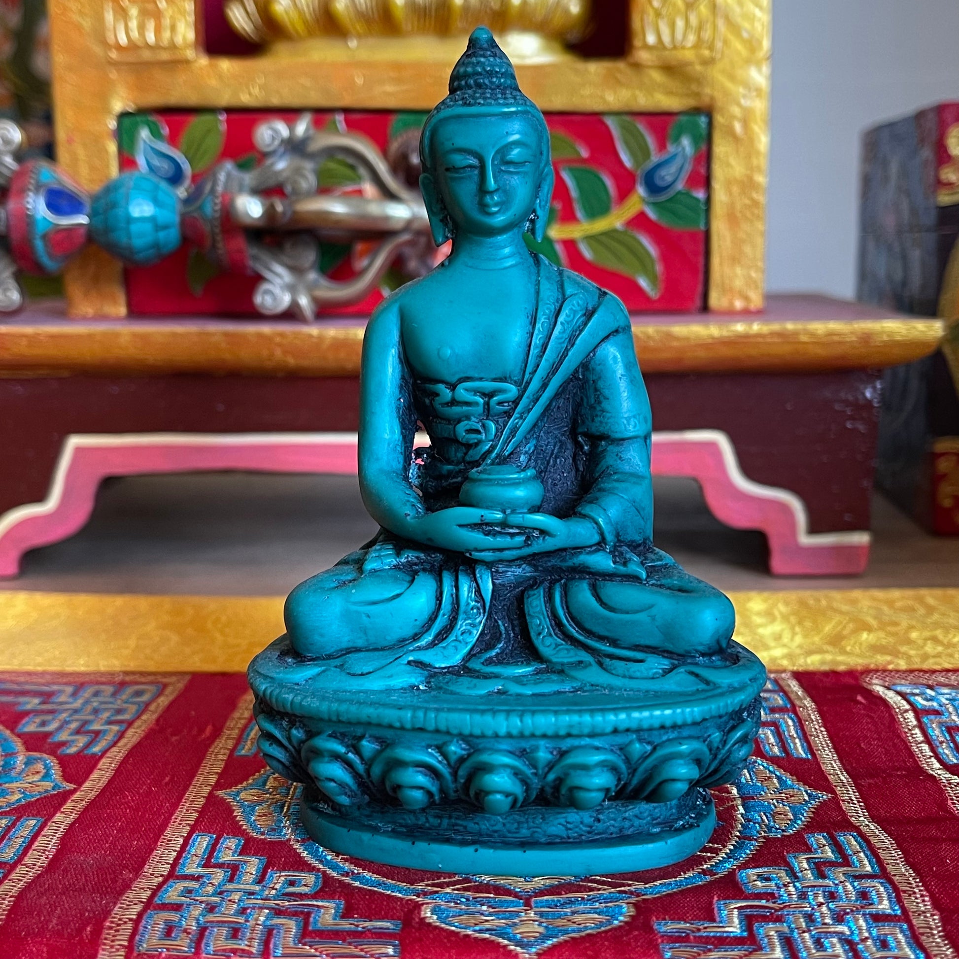 Buddha Green Resin Statue 11cm | Small Buddha Statue Buddhist gift