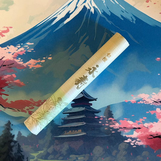 Eiju Byakudan Japanese incense. 50 sticks with sandalwood and herbal aroma for meditation, relaxation, mindfulness, and Buddhist spiritual practice.