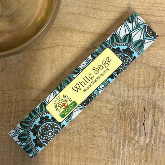 Namaste India White Sage Incense – Purification & Spiritual Aroma