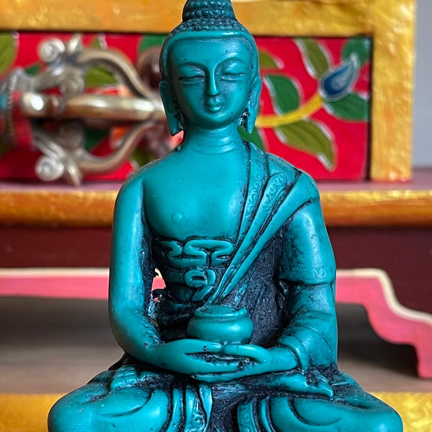 Buddha Green Resin Statue 11cm