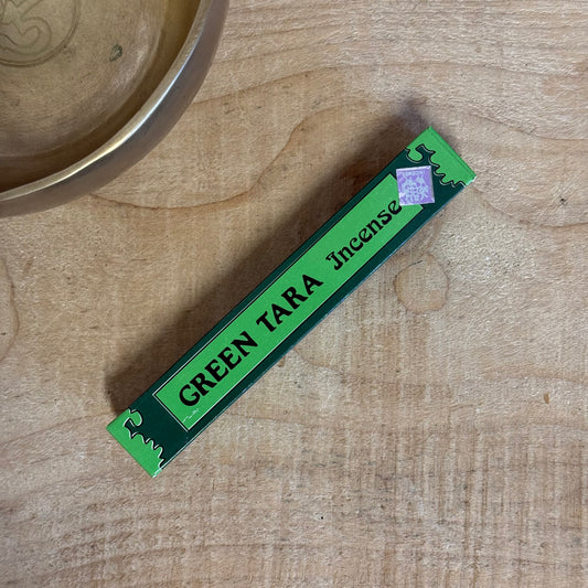 Let each breath become an offering with our Green Tara Tibetan Incense, lovingly handcrafted in the ancient tradition of Himalayan monks. Infused with a deep, earthy aroma and made from sacred herbs and precious natural substances, this incense honours Green Tara, the swift saviors and embodiment of enlightened compassion.