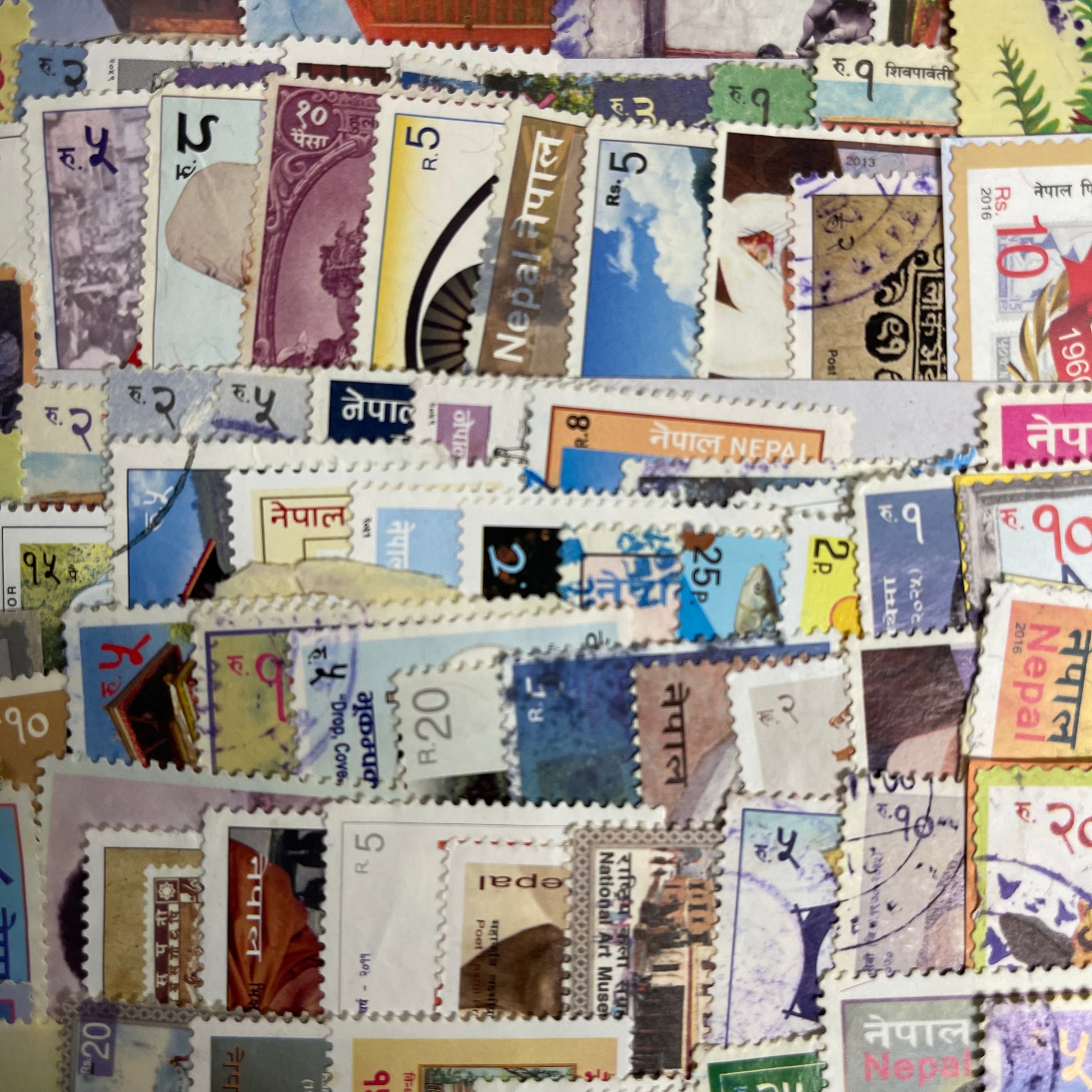 100 different Nepal postage stamps