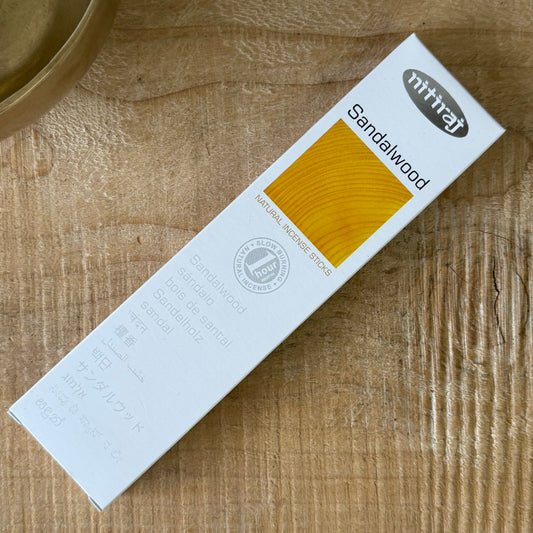 Nitiraj Platinum Sandalwood incense sticks. Natural, fair trade, slow-burning incense for meditation, relaxation, and spiritual practice.