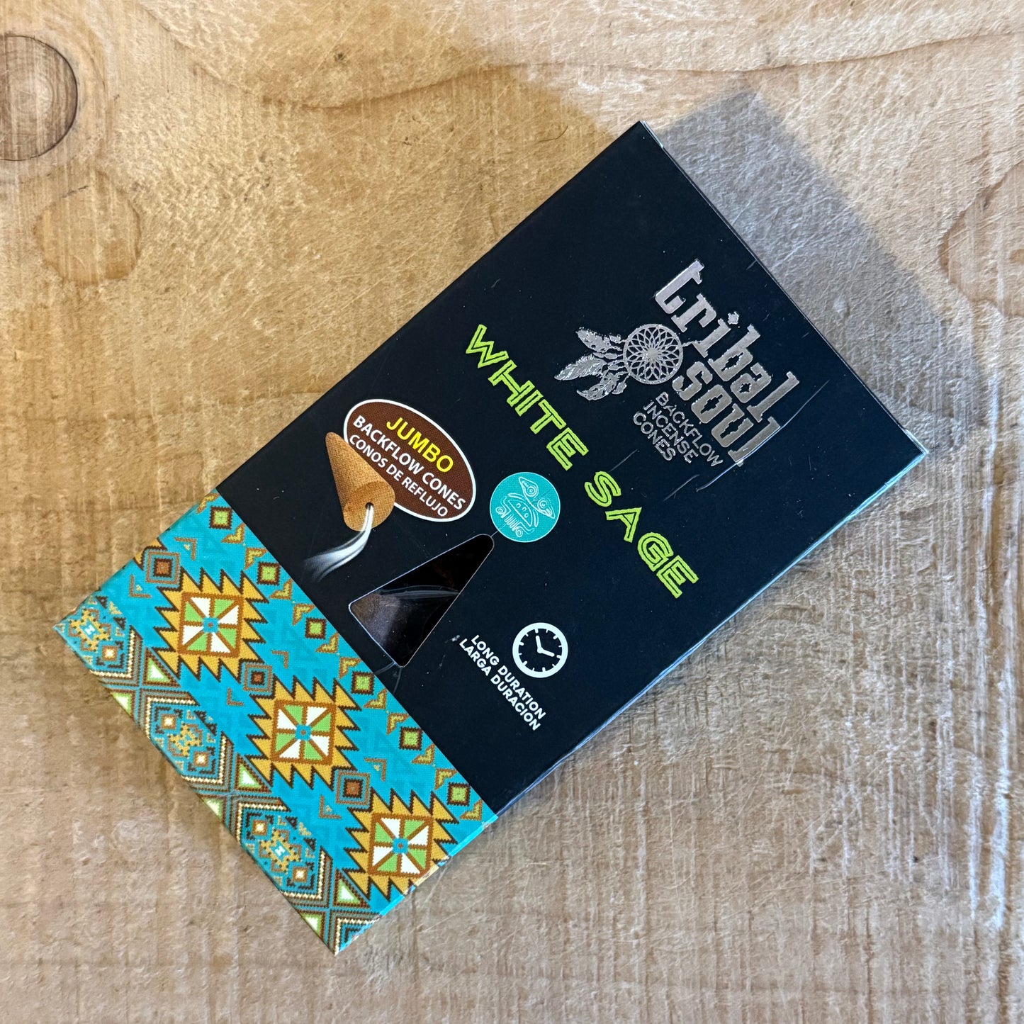 Tribal Soul White Sage backflow incense cones creating cascading smoke