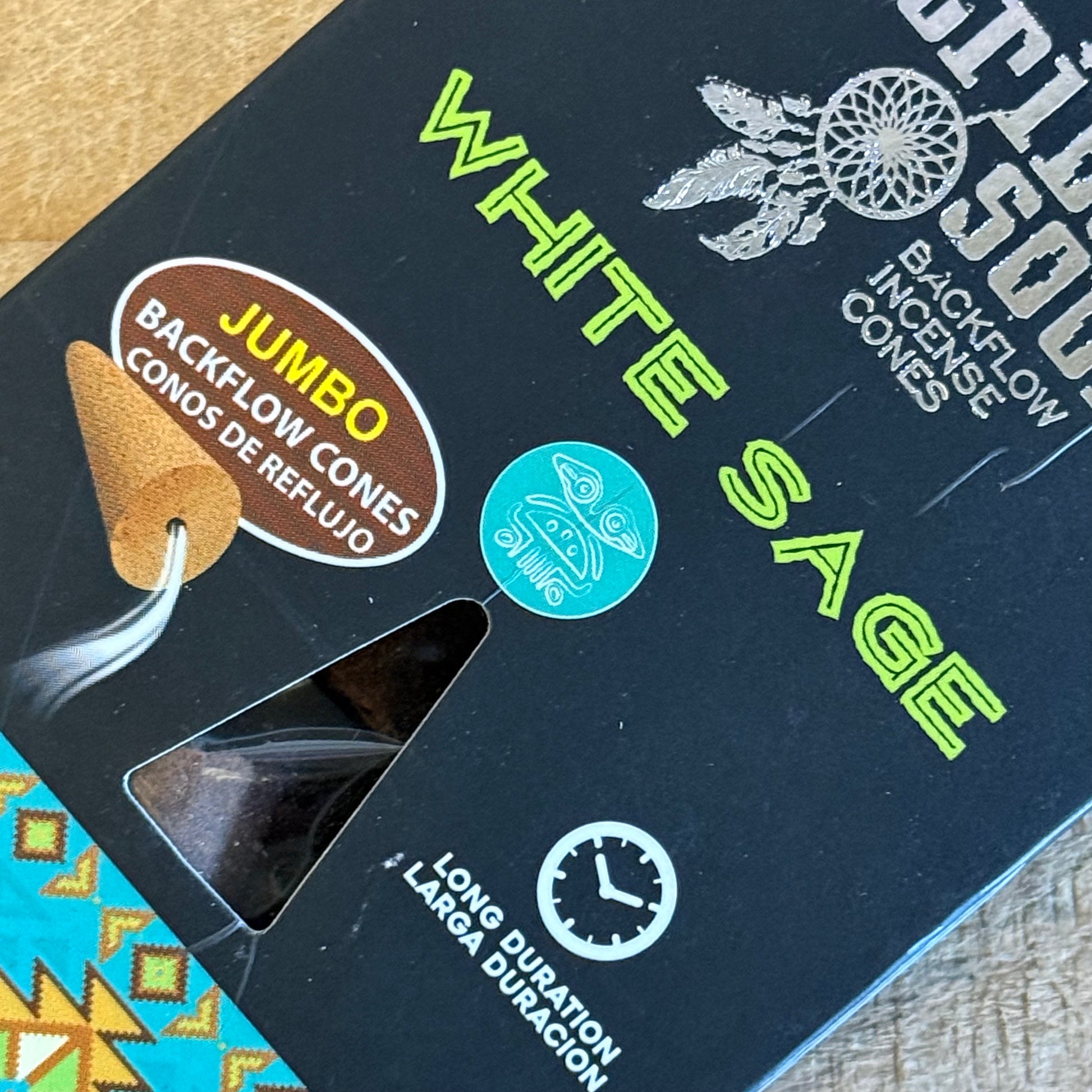 Tribal Soul White Sage backflow incense cones creating cascading smoke