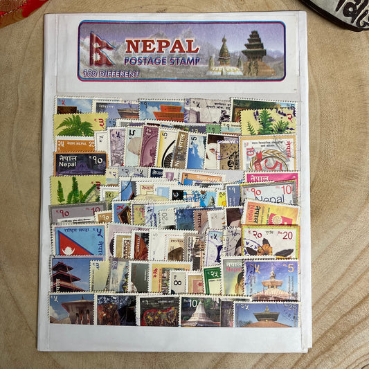 100 different Nepal postage stamps