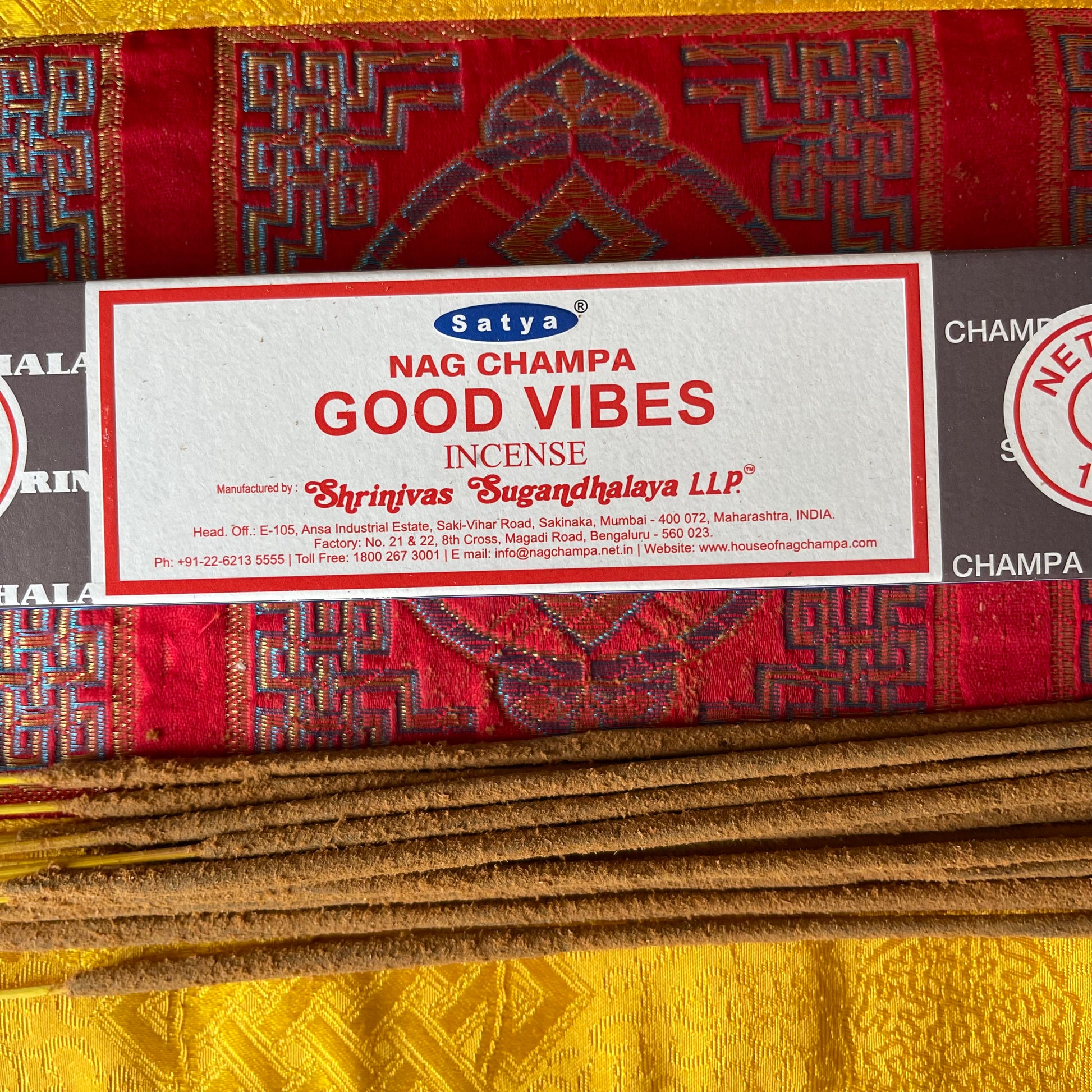Satya Good Vibes Incense Nag Champa Indian Incense sticks 