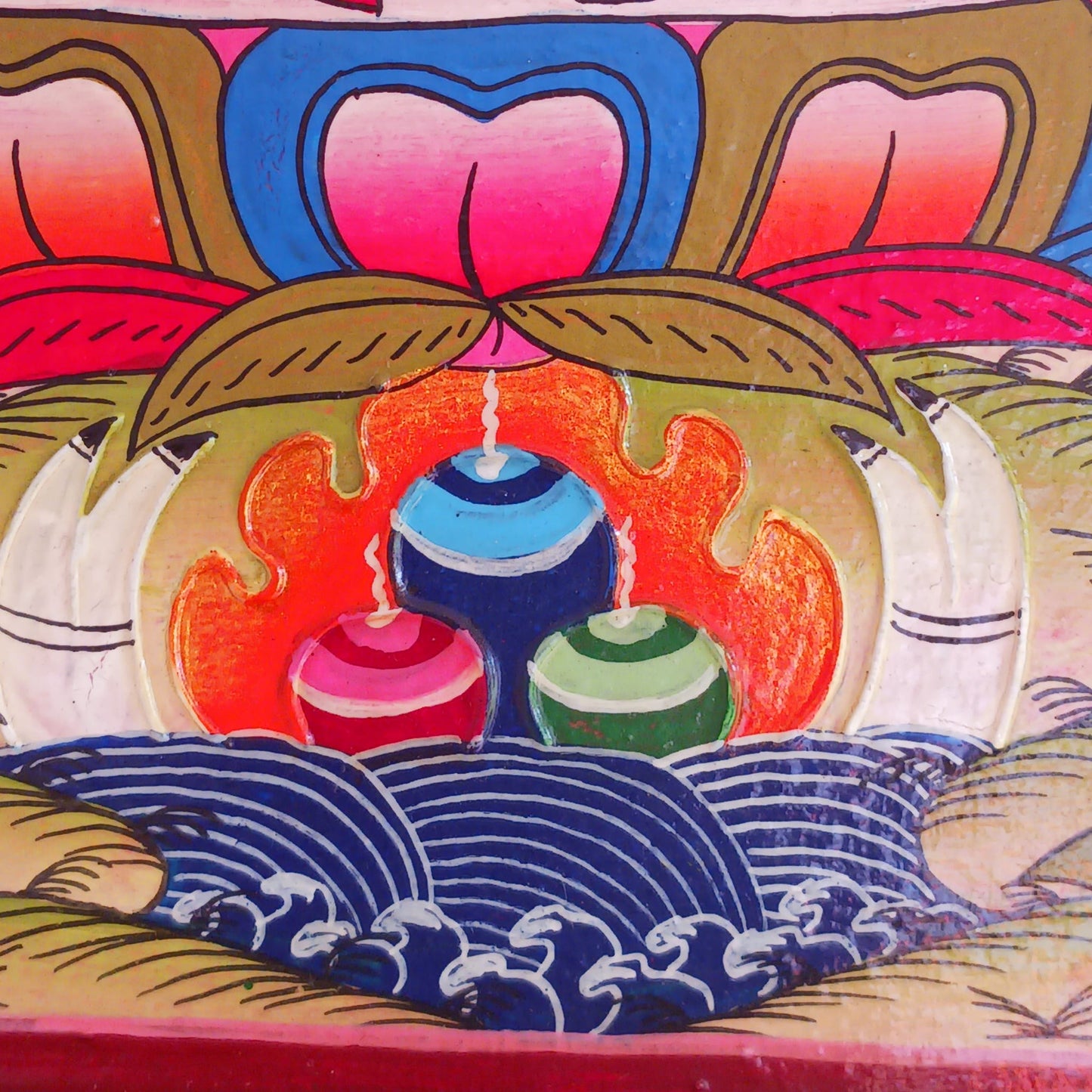 Tibetan White Tara Painting | Wooden Wall Hanging