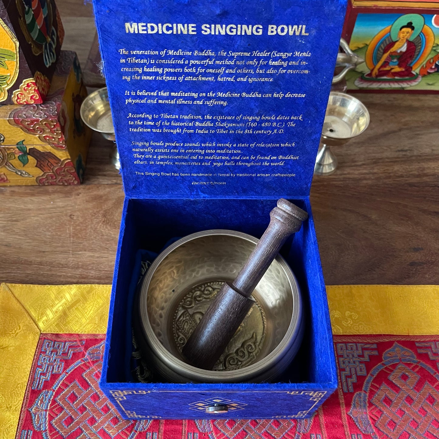 Buddha Singing bowl gift set Medicine Buddha