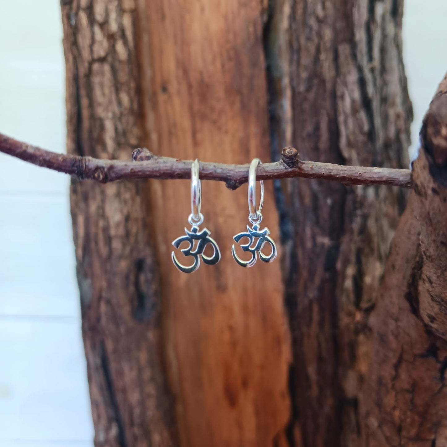 Hoop Earrings with Om Symbol | 925 Sterling Silver