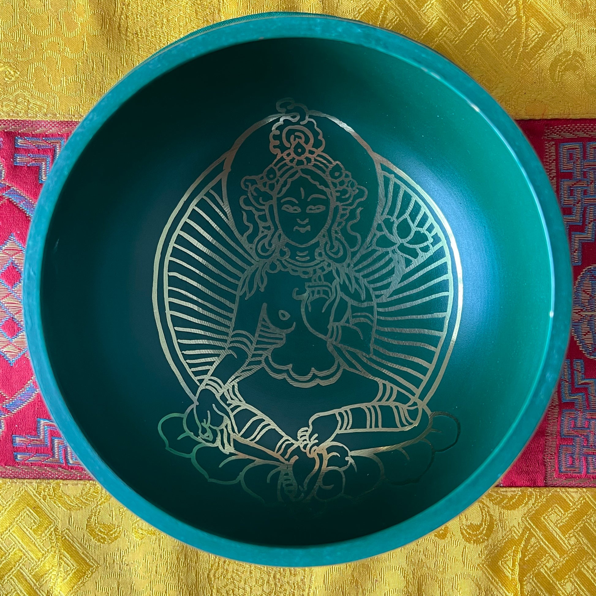 Green Tara Singing Bowl Gift Set | Buddhist Singing Bowl set