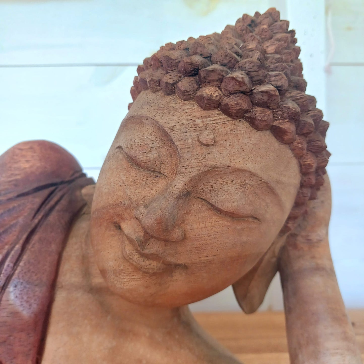 Hand Carved Wooden Reclining Buddha | 50cm