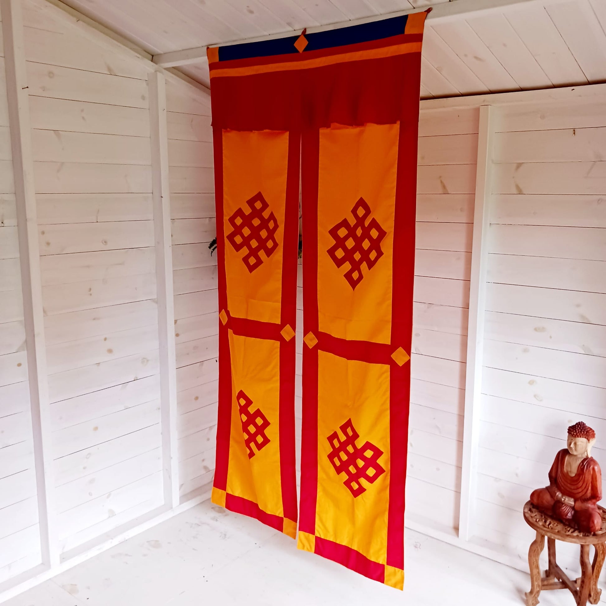 Tibetan Split Door Curtain | Endless Knot