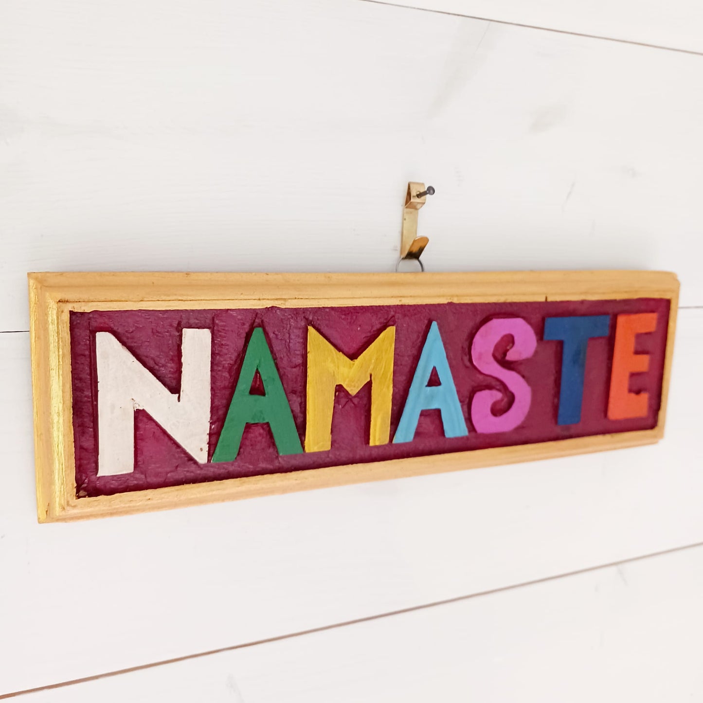 Namaste sign wooden wall décor