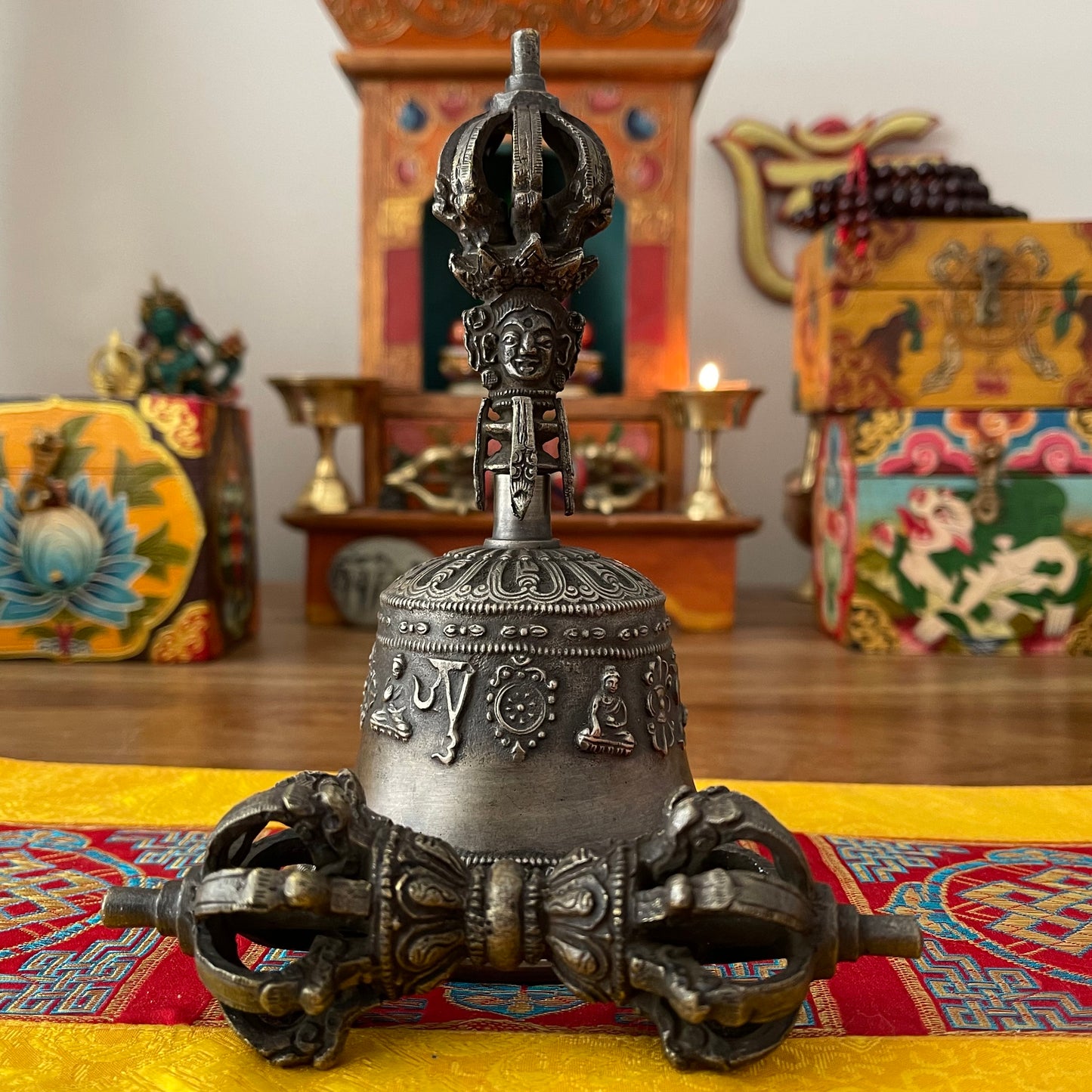 Dorje & Bell brass best quality 18cm Buddhist Bell Ritual objects