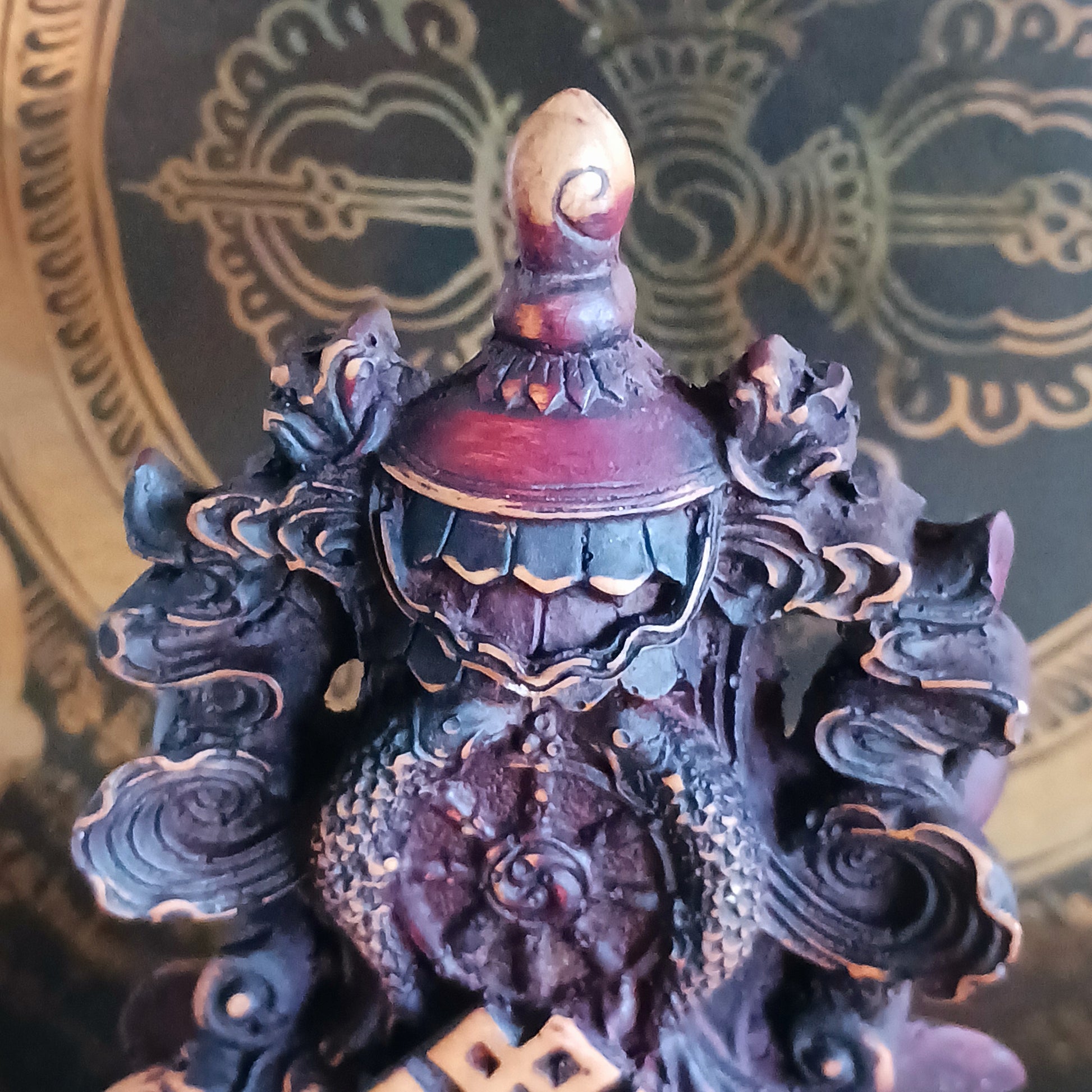 Invite harmony, abundance, and spiritual protection into your space with this hand-finished Tibetan Treasure Vase. Traditionally revered in Tibetan Buddhism, the Treasure Vase represents health, longevity, wealth, prosperity, wisdom, and the vast potential of space.