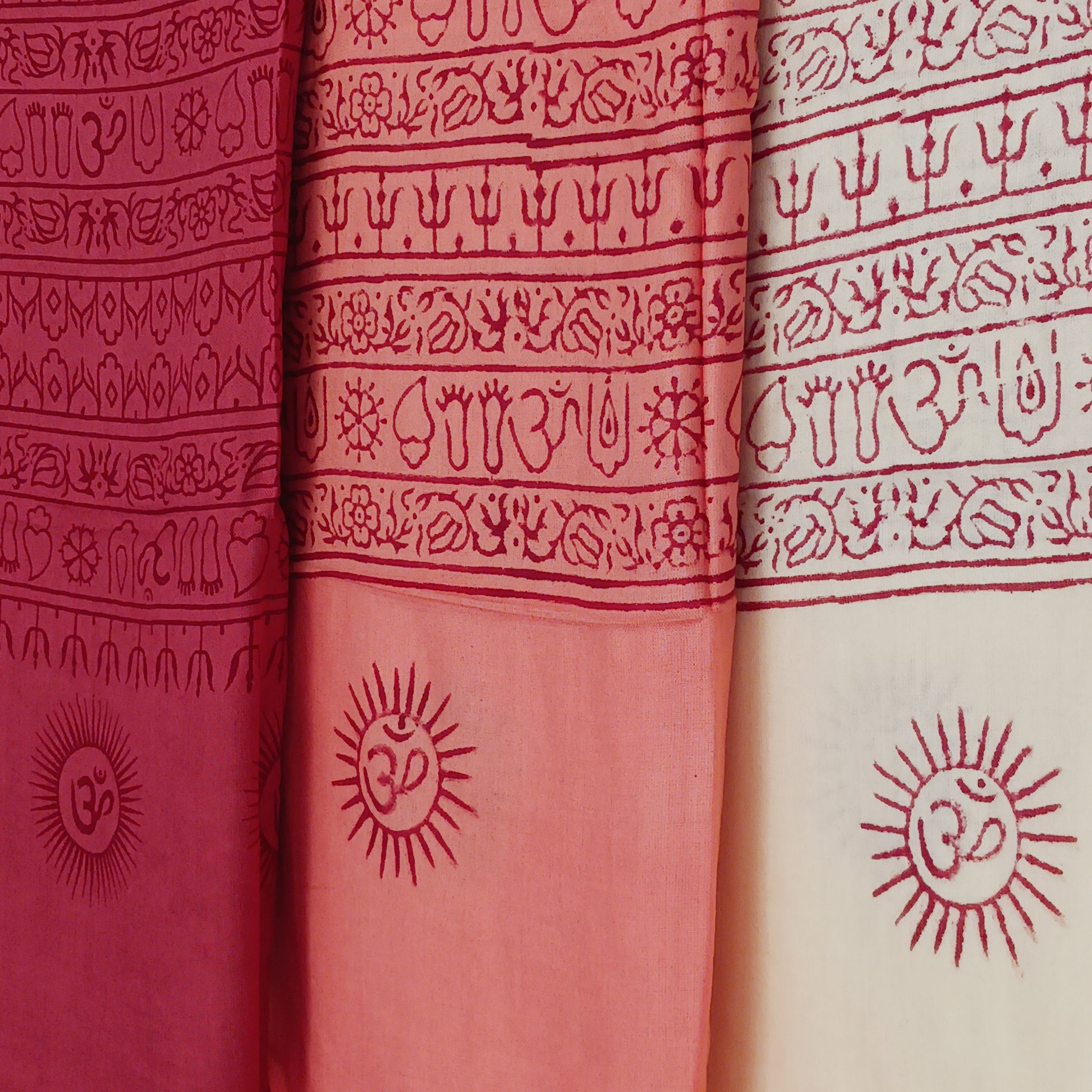 Wrap yourself in the luxurious softness of our OM Prayer Shawl, a beautifully handcrafted lightweight scarf designed for comfort, meditation, and everyday style. Featuring an intricate OM and traditional Buddhist-inspired prayer motifs, each shawl is hand printed using hand-carved wooden blocks, creating a unique artisan finish.