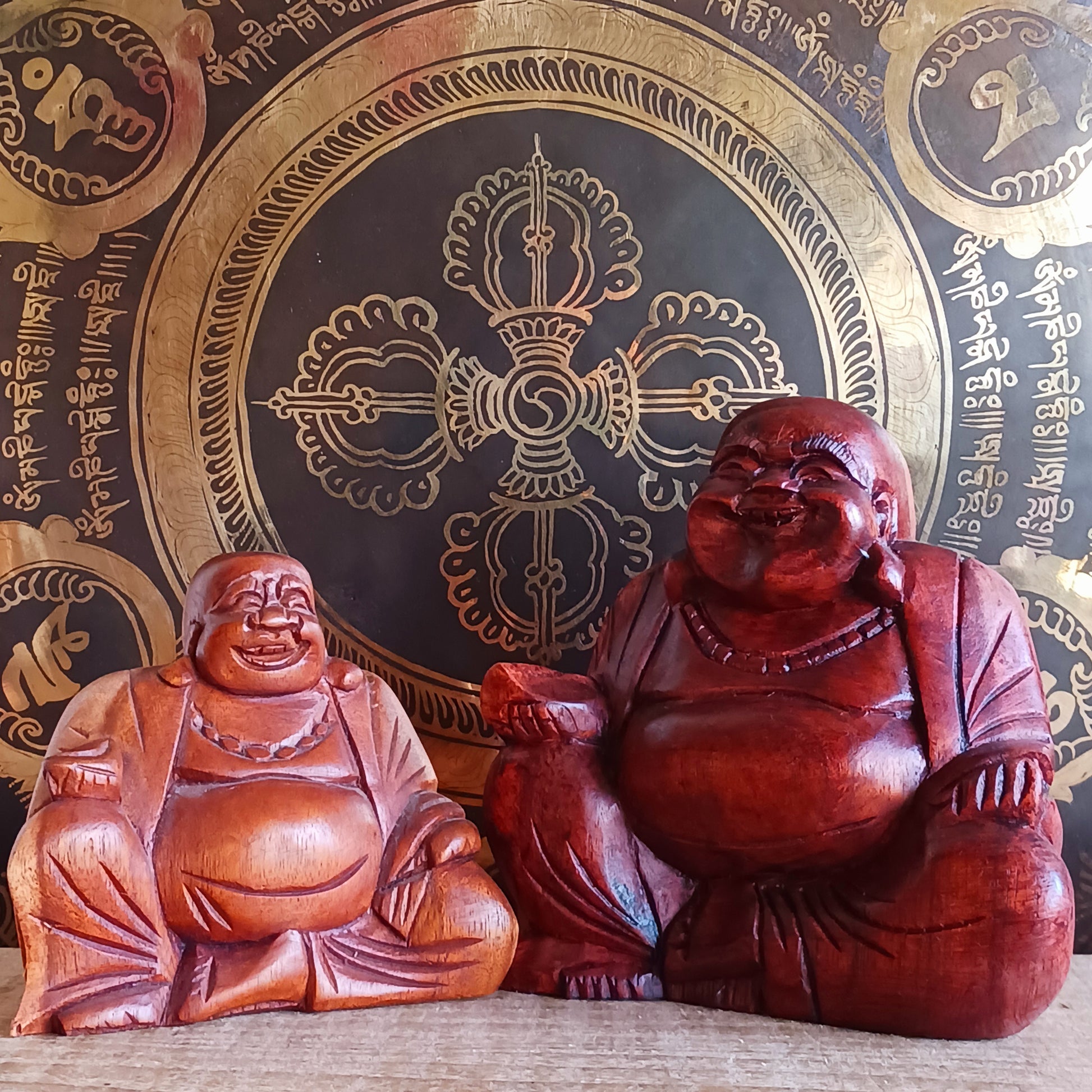 Bring joy and good fortune into your space with this exquisite hand-carved Laughing Buddha statue. Known as Budai in Chinese culture, this beloved figure represents contentment, abundance, and spiritual well-being.