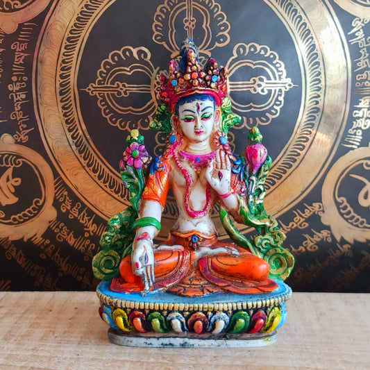 Discover this handcrafted White Tara statue from Nepal, symbolizing healing, compassion, and serenity—perfect for your altar or sacred space.