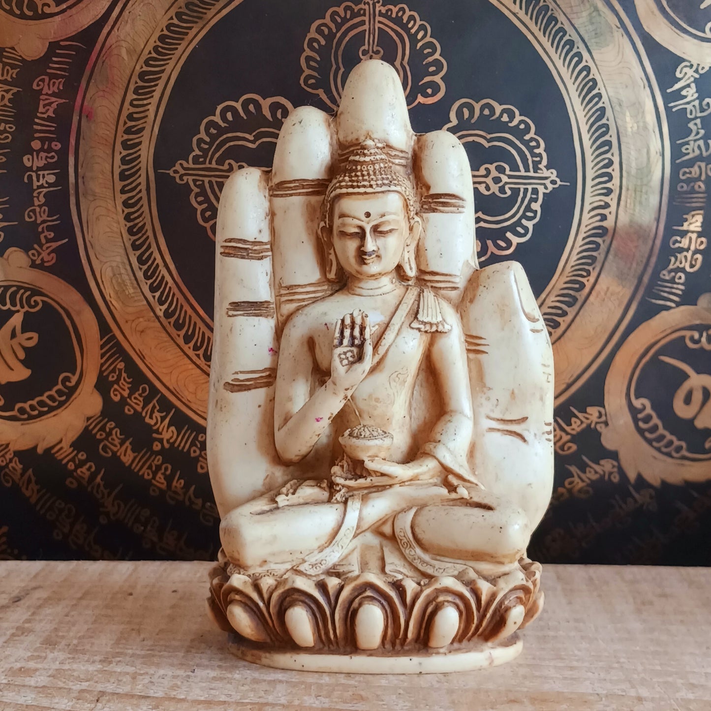 Bring clarity and spiritual success home with this Amoghasiddhi statue—Buddha of mastery, wisdom, and unobstructed success.