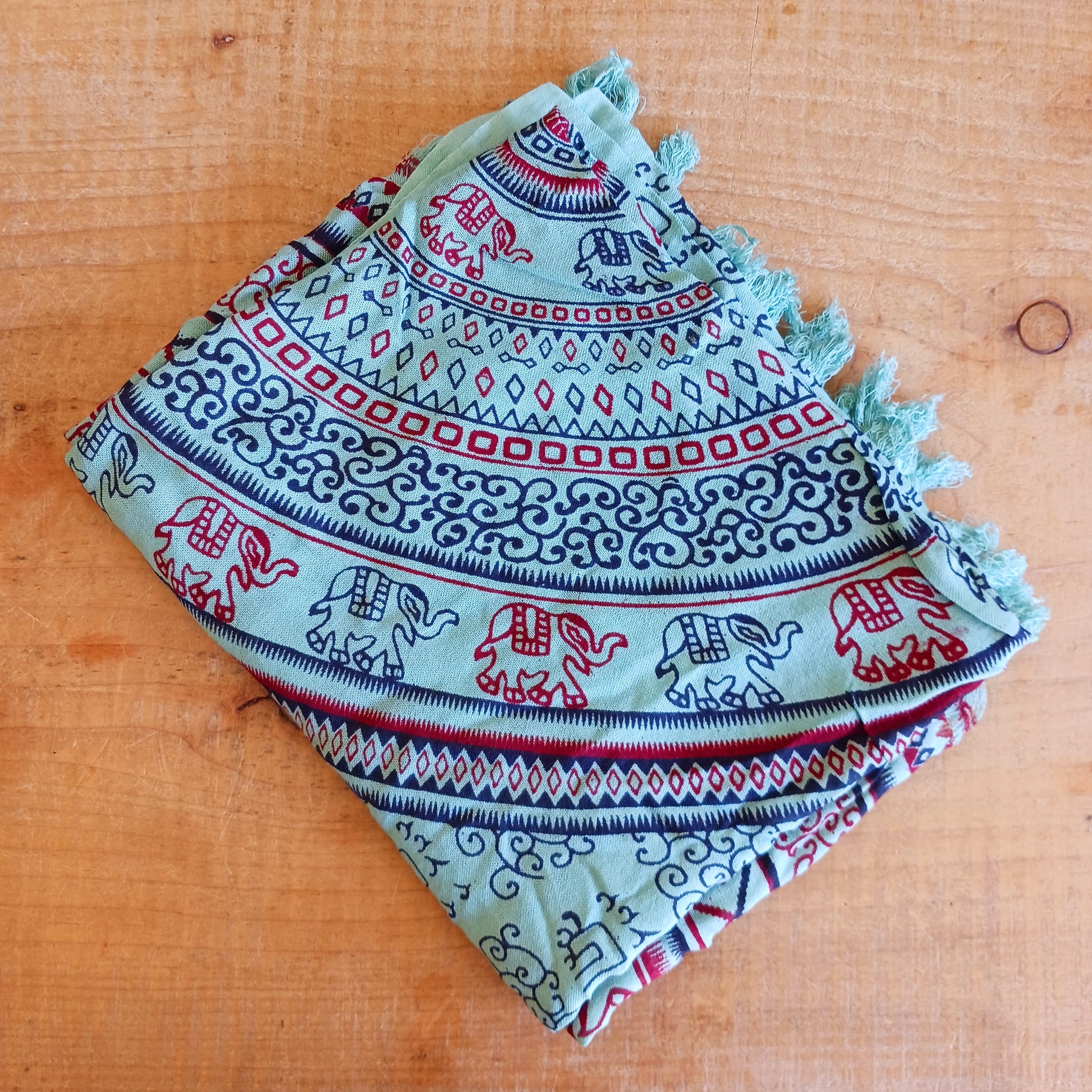 Wrap yourself in the luxurious softness of our Elephant Mandala Prayer Shawl, a beautifully handcrafted lightweight scarf designed for comfort, meditation, and everyday style. Featuring an intricate elephant mandala and traditional Hindu-inspired prayer motifs, each shawl is hand printed using hand-carved wooden blocks, creating a unique artisan finish.