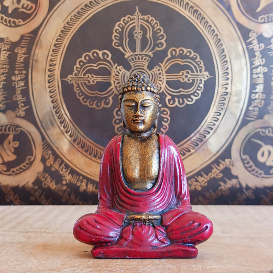 Create a calming and uplifting atmosphere with this beautiful little Red & Gold Buddha Statue. Designed to inspire peace, harmony, and positive energy, this charming decorative ornament makes a wonderful addition to any home, office, meditation room, or yoga space.