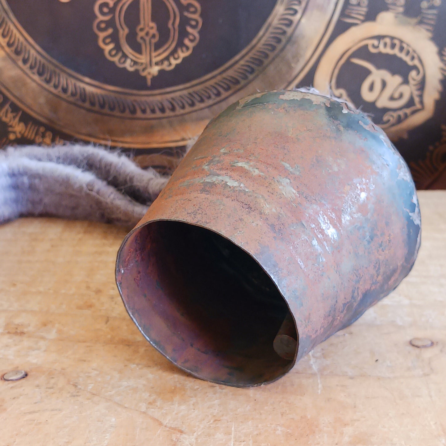Bring the authentic charm of the Himalayas into your home with this handcrafted Nepalese Yak Bell. Traditionally used by yak herders in Nepal and Tibet, these distinctive bells were hung around the necks of yaks to help locate animals grazing across mountainous landscapes.