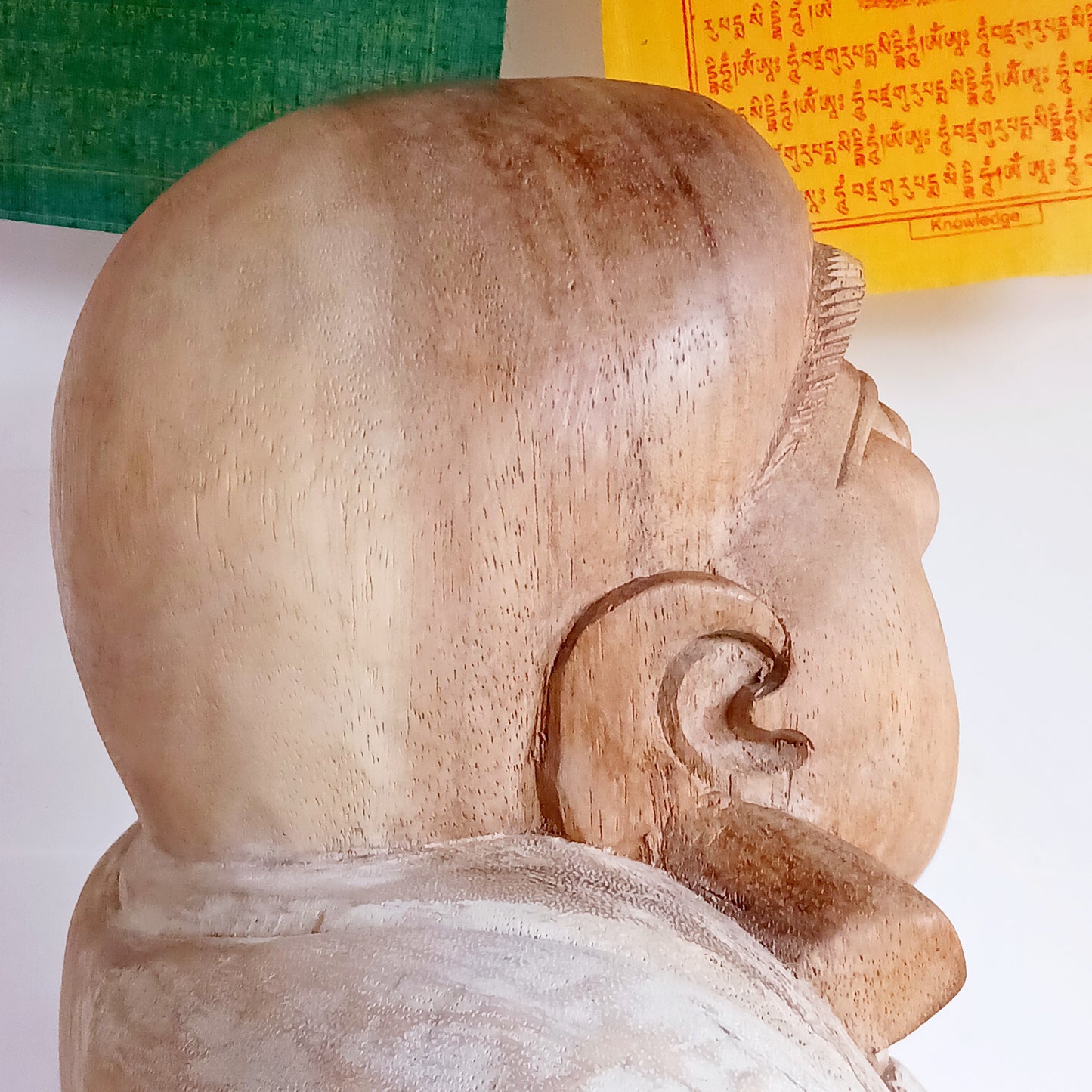 Bring warmth, joy, and calm into your space with this stunning Large Hand-Carved Happy Buddha Statue. Each piece is patiently sculpted by skilled artisans using traditional tools, a process that can take weeks and gives every curve and detail its distinctive character.