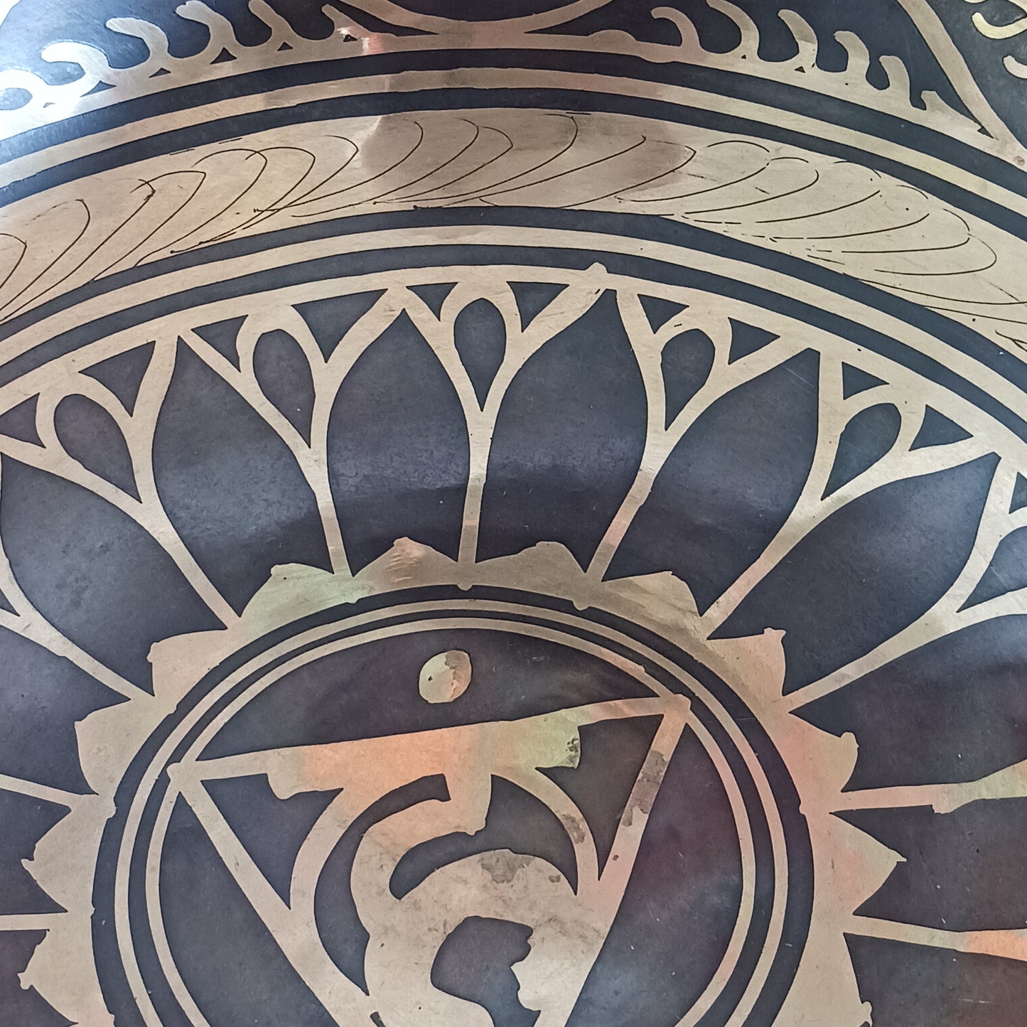 This beautifully crafted Tibetan Singing Bowl is machine made and delicately etched with the sacred Om Mantra, symbolizing universal connection and inner peace. Each bowl is unique in its artistry and design. Traditionally used for meditation and healing, singing bowls help restore harmony between body, mind, and soul.