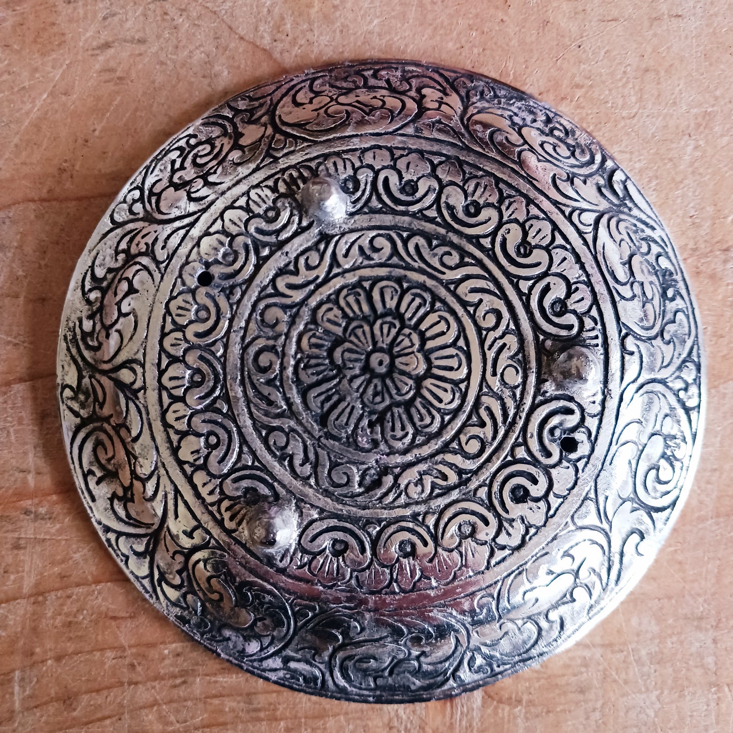 Decorative Om Plate Tibetan Incense Cone & Stick Holder