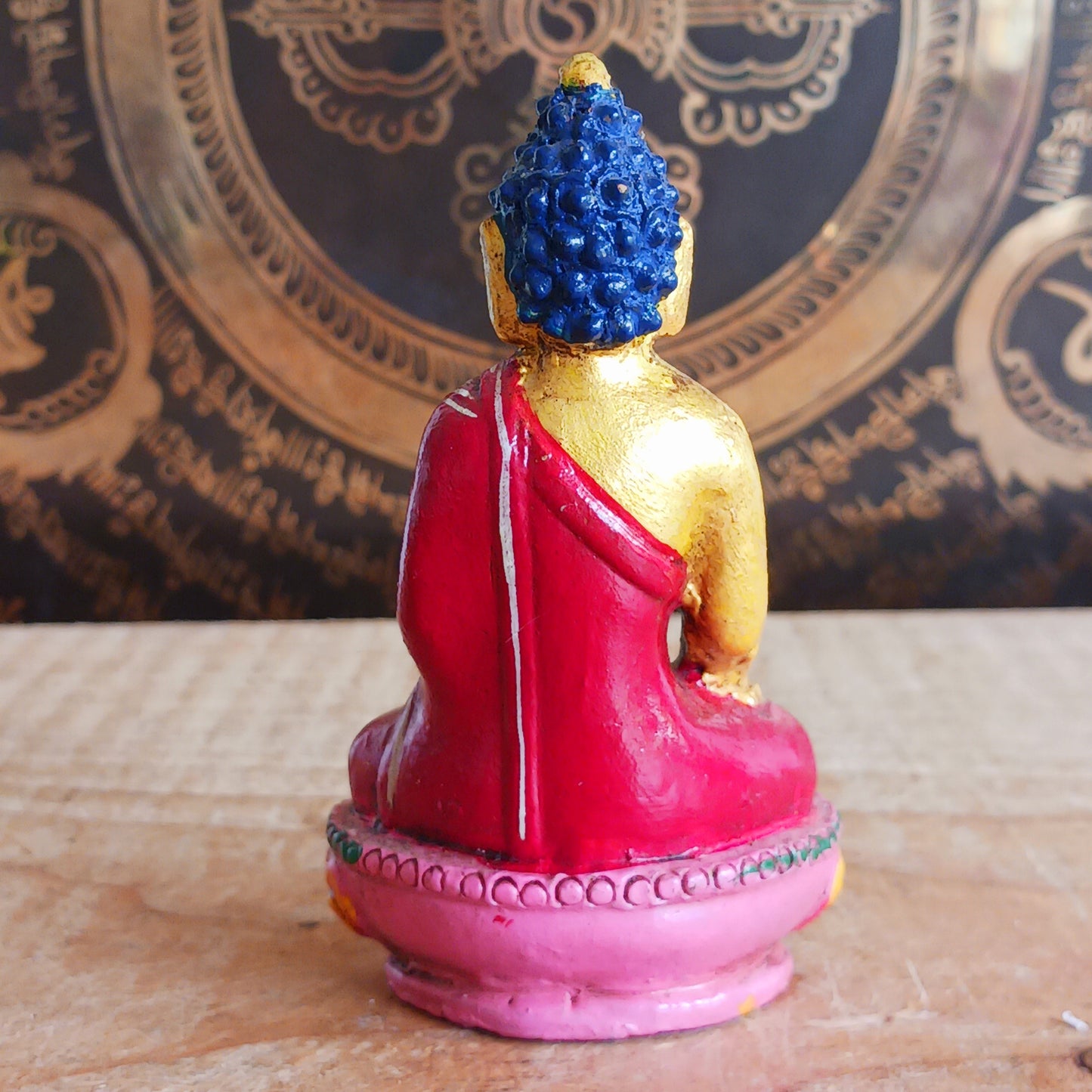 The Medicine Buddha is revered for his power to heal physical and emotional ailments. He is depicted in serene meditation, holding a bowl of healing medicine, making this statue a meaningful addition to any altar, meditation corner, or sacred space.