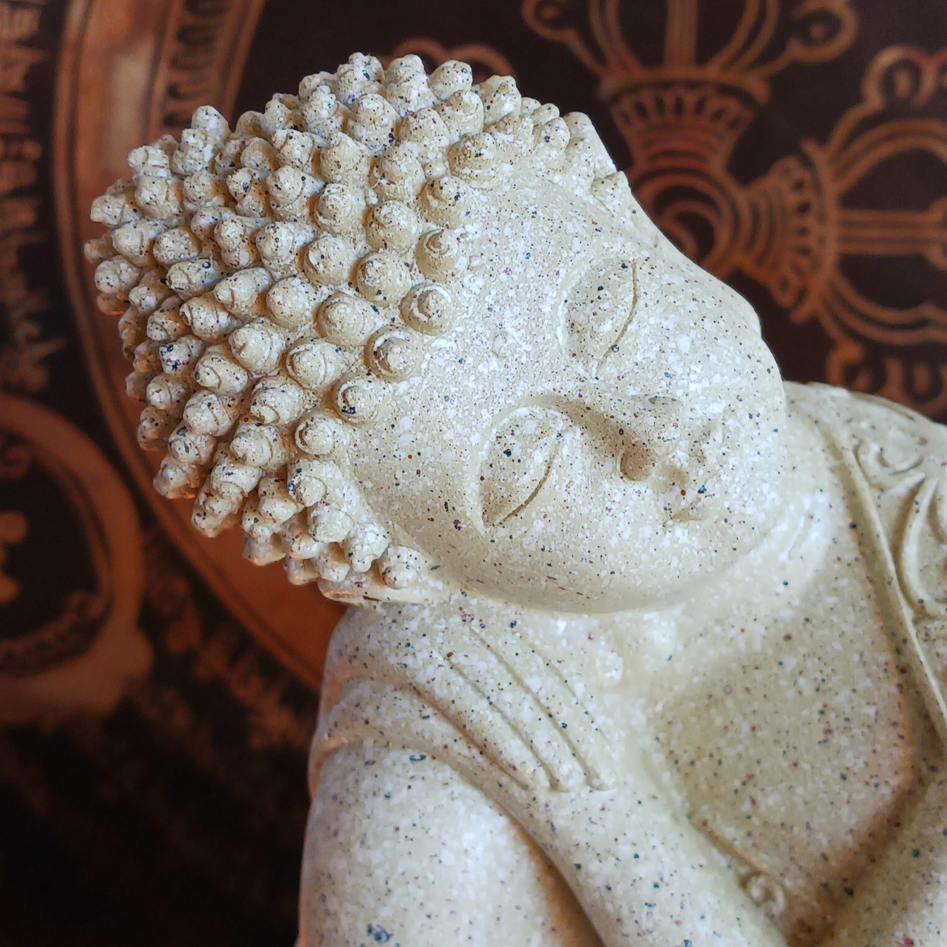 Elevate your space with this beautifully crafted Serene Relaxing Buddha Statue, perfect for creating a calming ambiance. Made from high-quality resin, the statue showcases intricate details, from the gentle expression of the Buddha to the delicately designed lotus flower that serves as a candle holder.