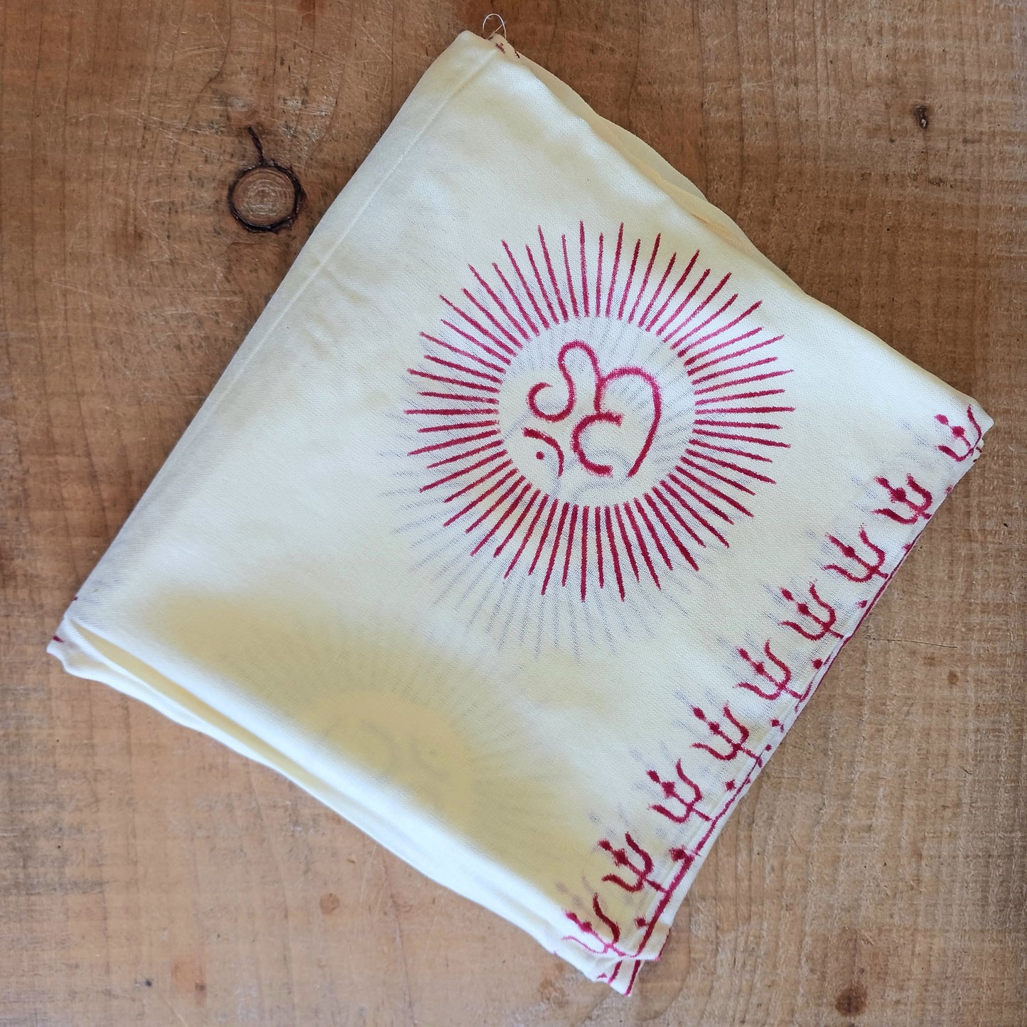 Wrap yourself in the luxurious softness of our OM Prayer Shawl, a beautifully handcrafted lightweight scarf designed for comfort, meditation, and everyday style. Featuring an intricate OM and traditional Buddhist-inspired prayer motifs, each shawl is hand printed using hand-carved wooden blocks, creating a unique artisan finish.