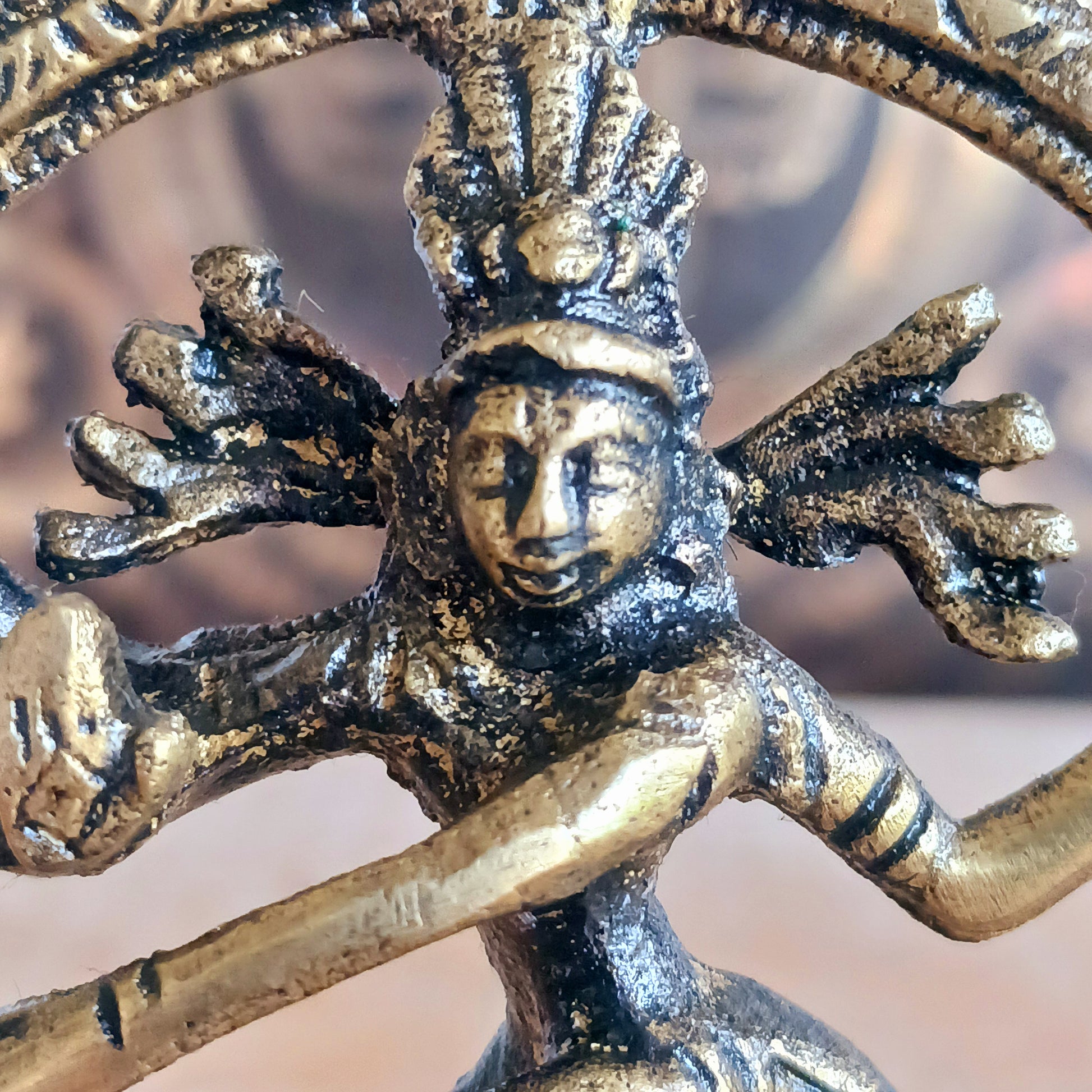 Invite balance, protection, and divine energy into your space with this little beautifully crafted&nbsp;Brass Shiva Nataraja Statue. Cast in solid brass, this small yet striking sculpture captures Shiva in his cosmic dance—Nataraja, the King of Dance—symbolizing the ever-moving universe and the eternal cycle of creation, destruction, and renewal.