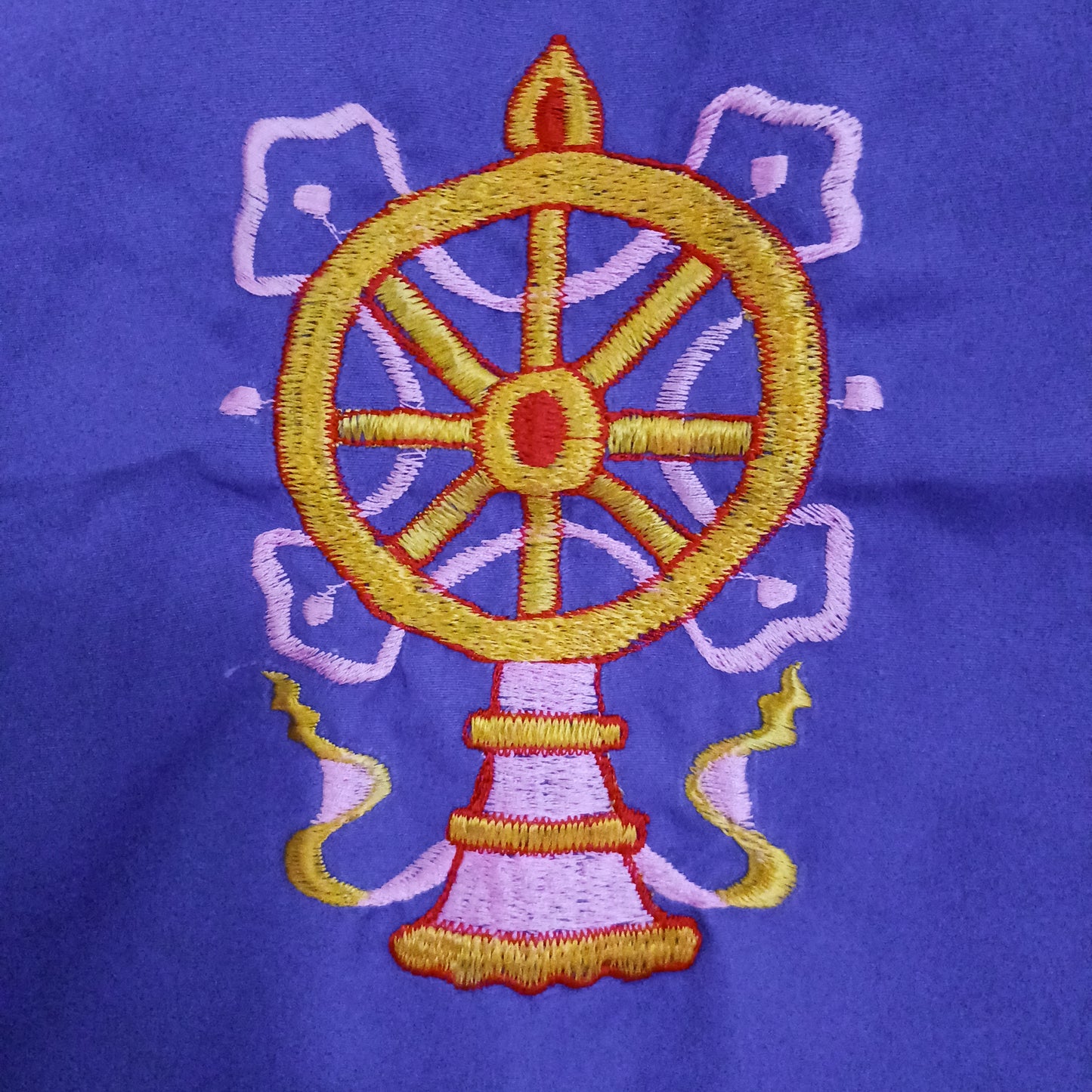 Bring harmony, beauty, and traditional craftsmanship into your space with this hand-embroidered Tibetan Buddhist door curtain, adorned with the sacred Eight Auspicious Symbols, also known as The Eight Jewels. Each symbol is intricately stitched to represent blessings of prosperity, protection, wisdom, and spiritual awakening.