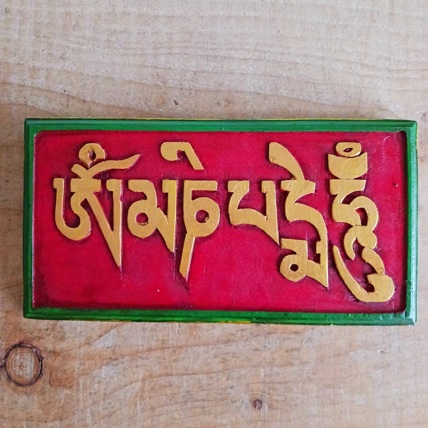Decorative Om Mani Padme Hum Wooden Wall Hanging
