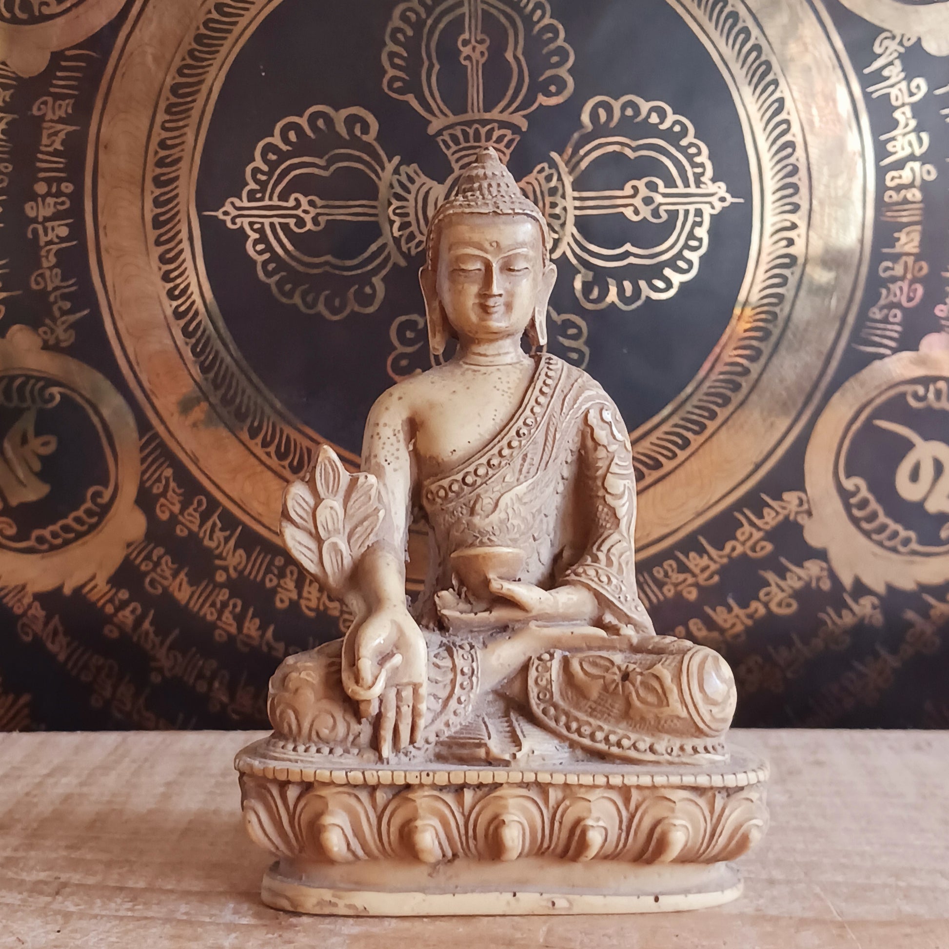 Medicine Buddha is also called Bhaisajya Tathagatta or healing buddha. He is able to cure sickness of birth and death. 