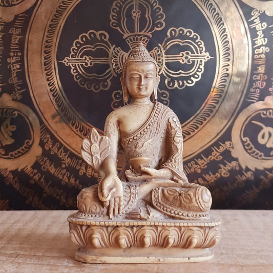 Medicine Buddha is also called Bhaisajya Tathagatta or healing buddha. He is able to cure sickness of birth and death. 