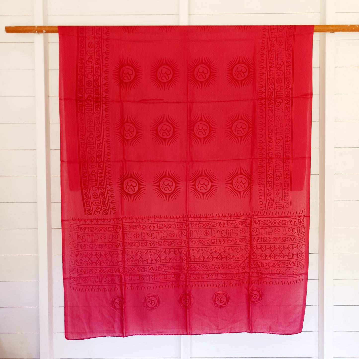 Wrap yourself in the luxurious softness of our OM Prayer Shawl, a beautifully handcrafted lightweight scarf designed for comfort, meditation, and everyday style. Featuring an intricate OM and traditional Buddhist-inspired prayer motifs, each shawl is hand printed using hand-carved wooden blocks, creating a unique artisan finish.