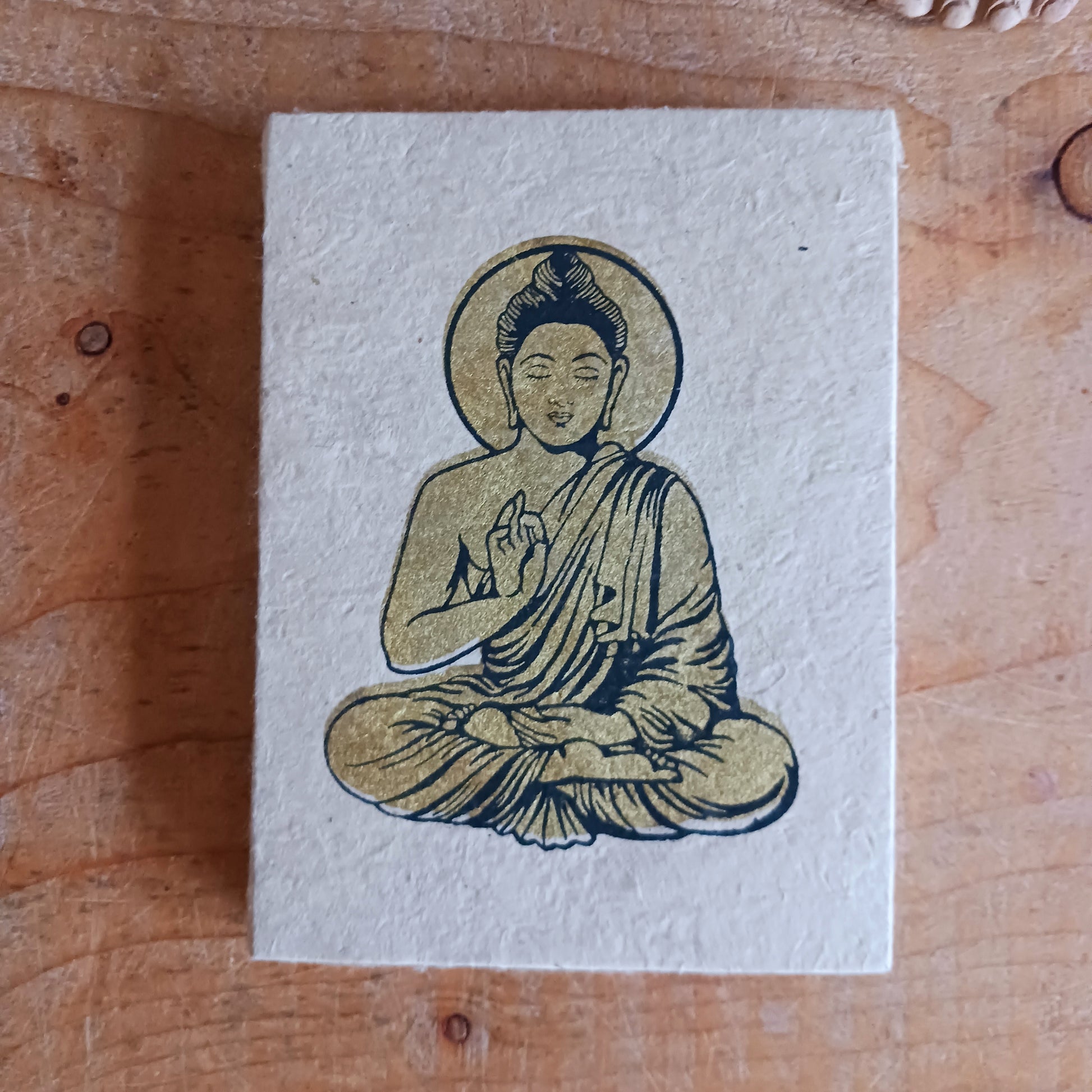 Discover the charm of Himalayan craftsmanship with our Decorated Buddha Notebooks, handcrafted from authentic Lokta paper. Lokta paper making is a centuries-old tradition from the high-altitude forests of Nepal, where the fast-growing Lokta bush regenerates quickly, making it an eco-friendly, sustainable resource.