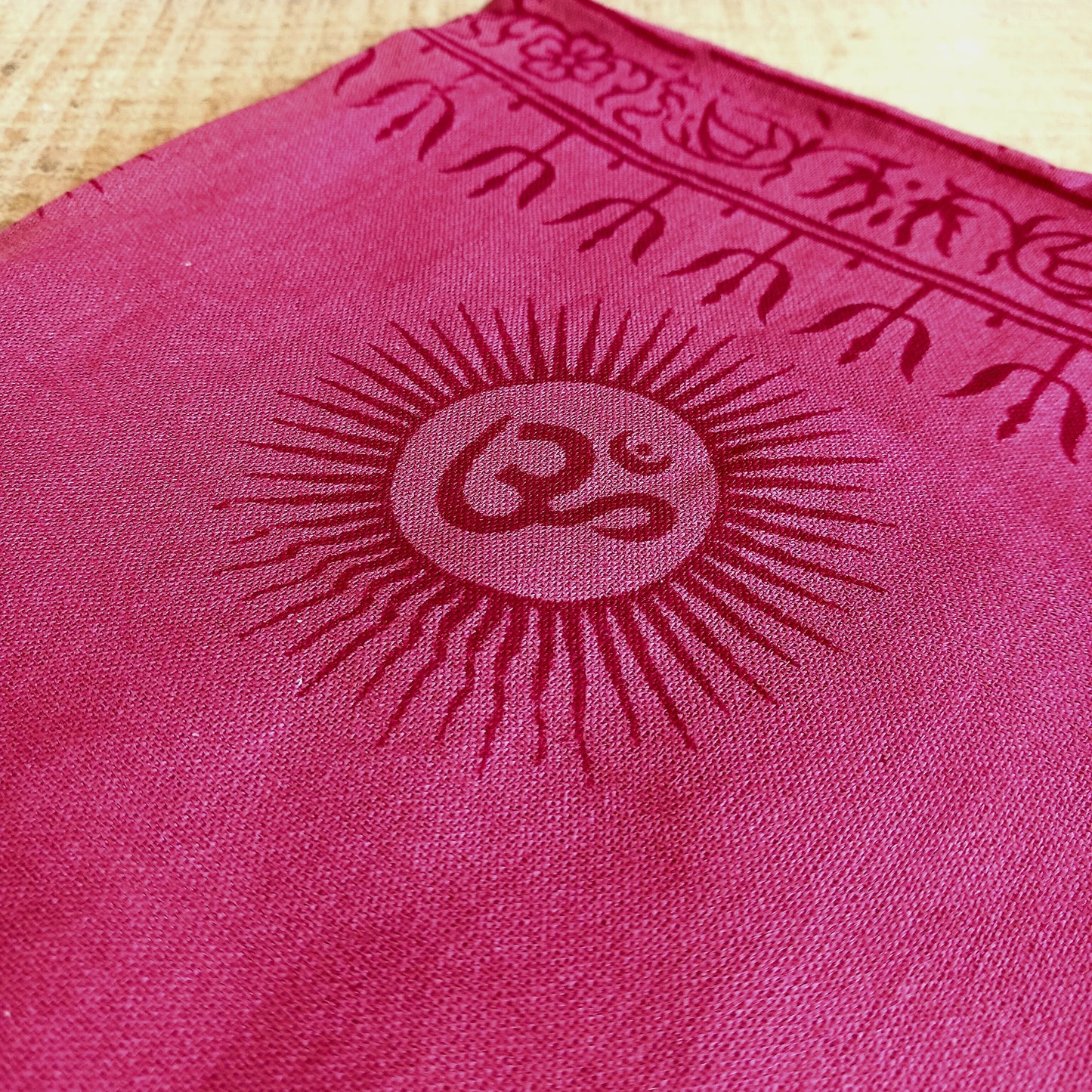 Wrap yourself in the luxurious softness of our OM Prayer Shawl, a beautifully handcrafted lightweight scarf designed for comfort, meditation, and everyday style. Featuring an intricate OM and traditional Buddhist-inspired prayer motifs, each shawl is hand printed using hand-carved wooden blocks, creating a unique artisan finish.