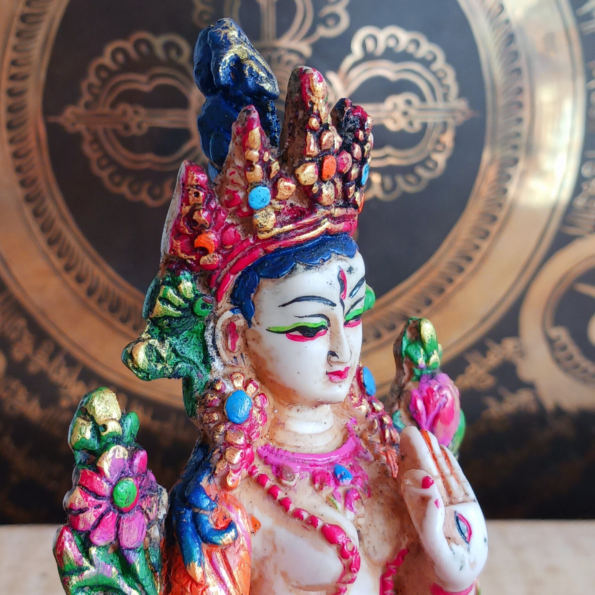Discover this handcrafted White Tara statue from Nepal, symbolizing healing, compassion, and serenity—perfect for your altar or sacred space.