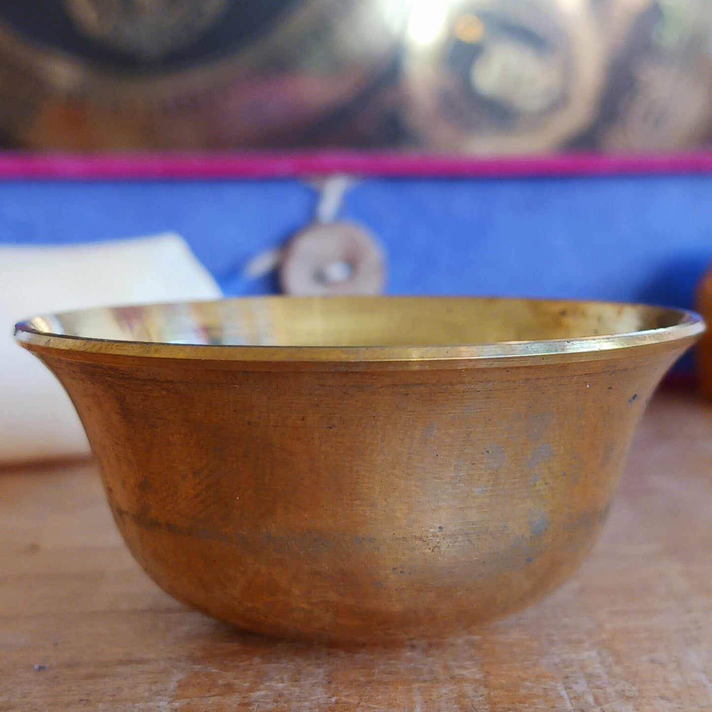 Elevate your meditation and Puja practice wherever your journey takes you. This Handmade Nepalese Buddhist Travelling Altar Set provides a complete, compact sacred space for spiritual grounding on the road or away from home.