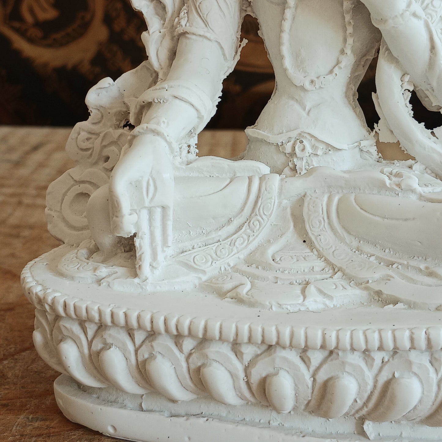 White Tara statue handcrafted in Nepal. A serene symbol of compassion, healing, and long life. Perfect for your altar, home, or spiritual gifts.
