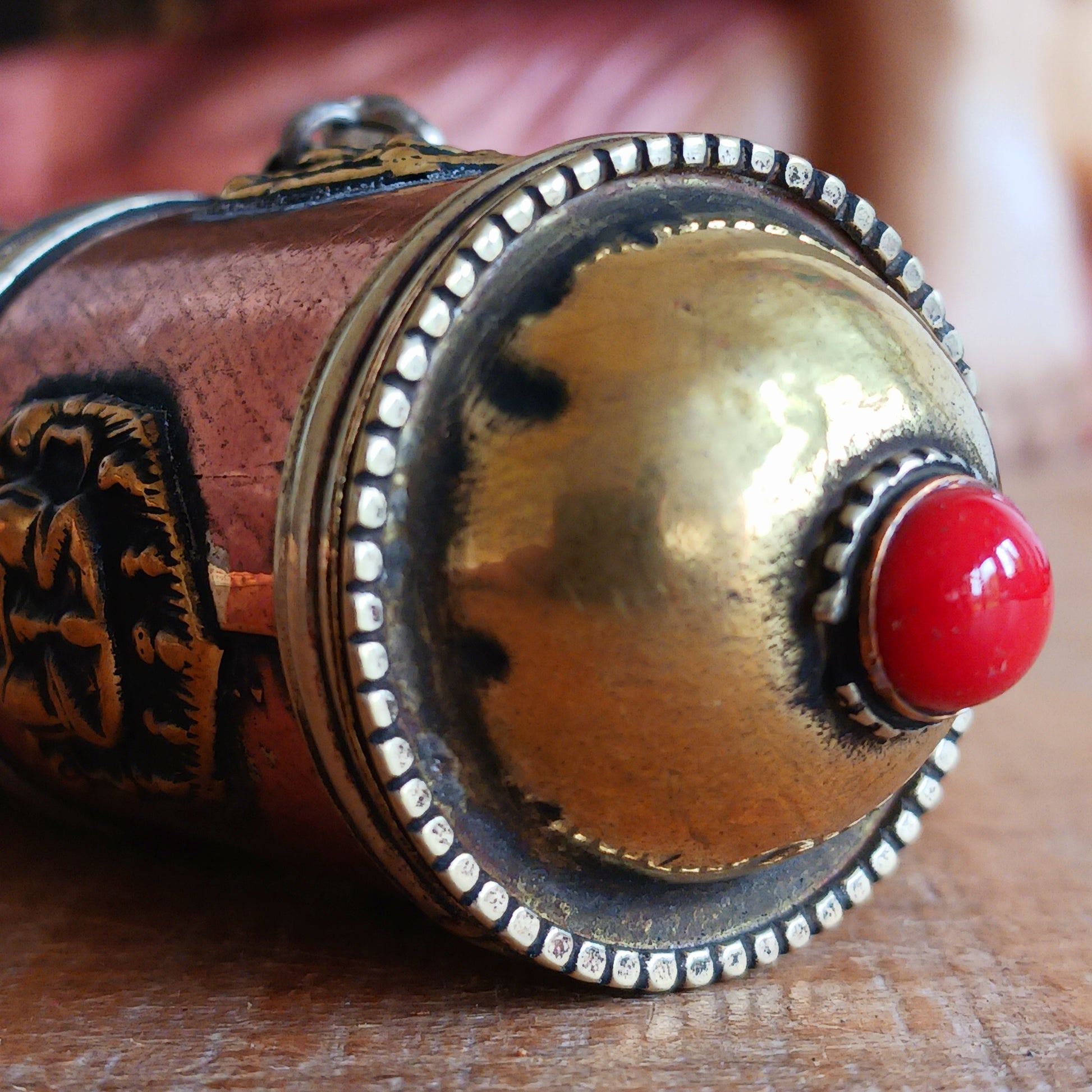 Elevate your sacred space with this hand-crafted Ritual Incense Holder, beautifully designed to store and display your incense with intention. Each piece is meticulously handmade and decorated with brass and copper Buddha detailing, offering a serene and artistic touch to your altar, meditation room, or home.