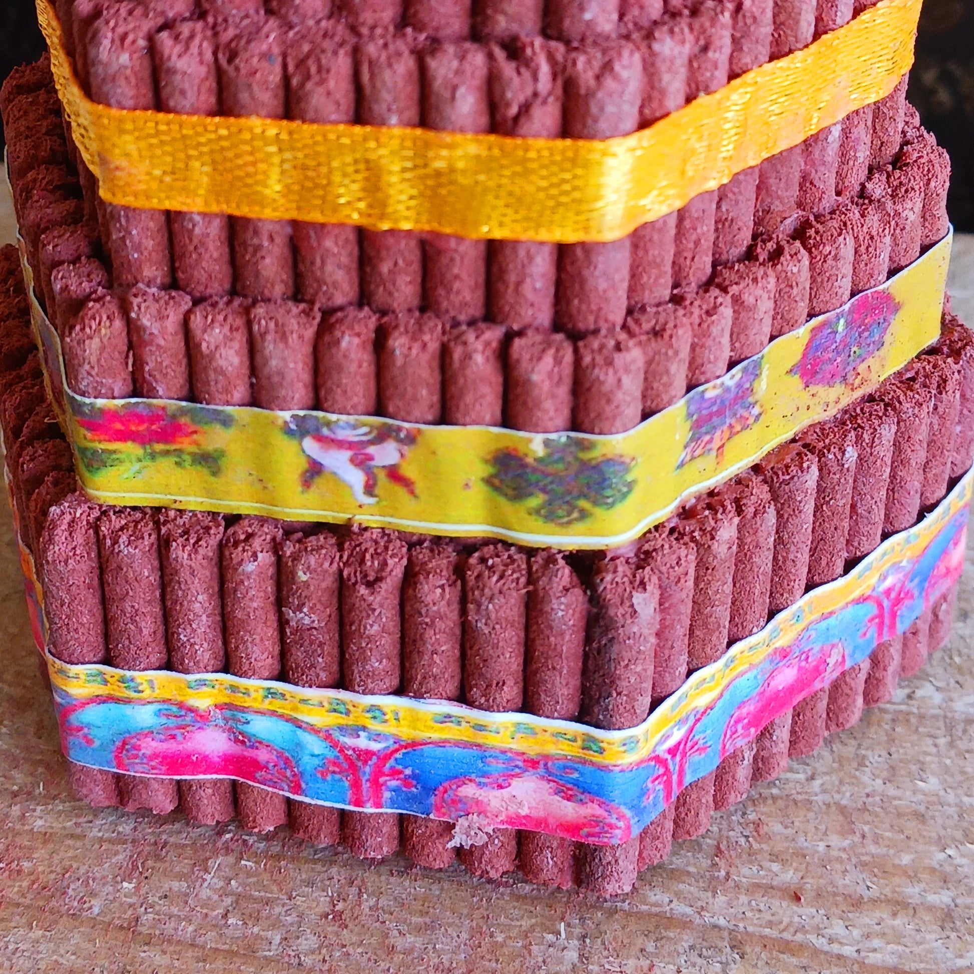 Bring authentic Himalayan tradition to your sacred space with this Buddhist Shrine Tibetan Incense Torma. Handmade in Nepal using the ancient art of incense crafting, each torma is carefully formed from a blend of herbs, fragrant woods, and spices.