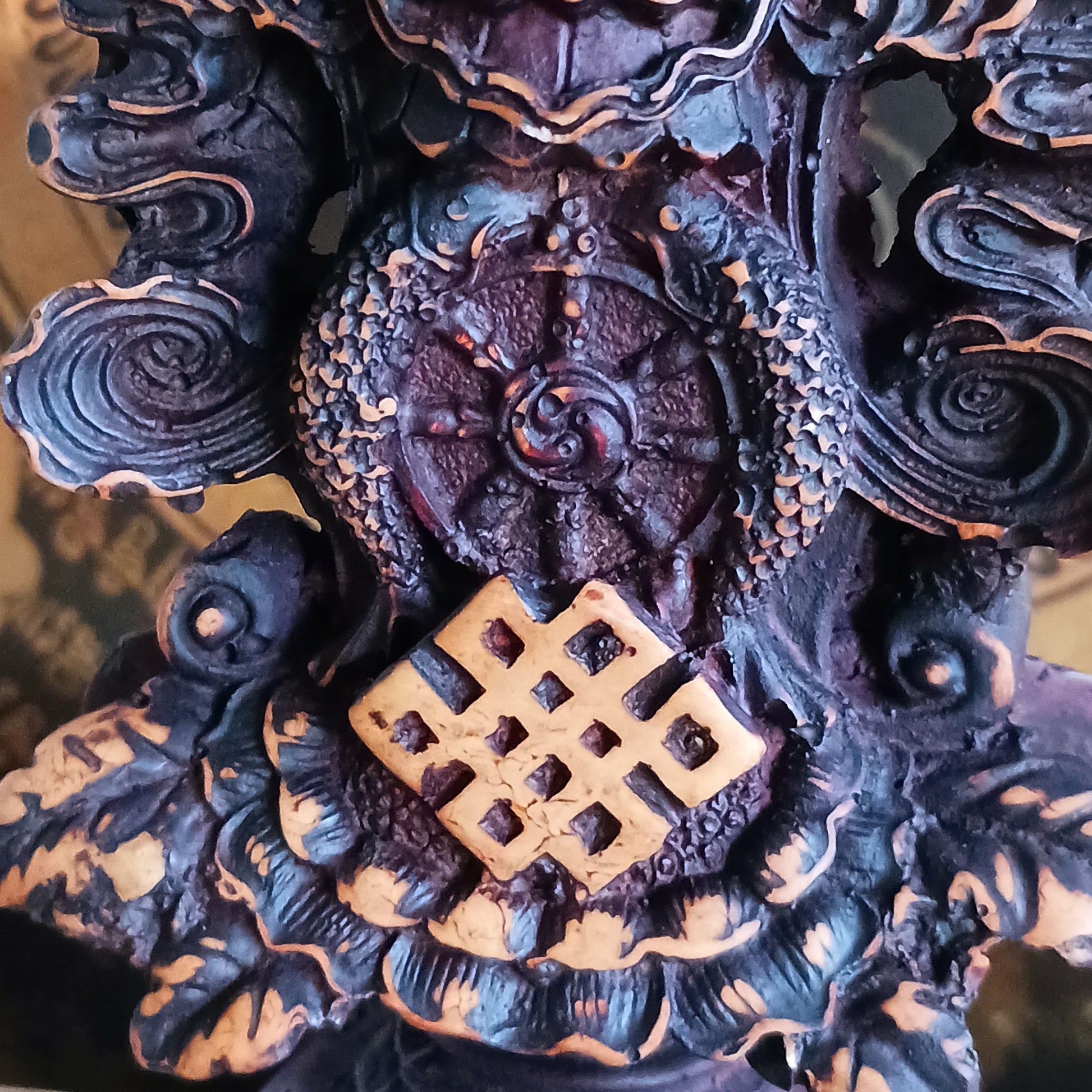 Invite harmony, abundance, and spiritual protection into your space with this hand-finished Tibetan Treasure Vase. Traditionally revered in Tibetan Buddhism, the Treasure Vase represents health, longevity, wealth, prosperity, wisdom, and the vast potential of space.