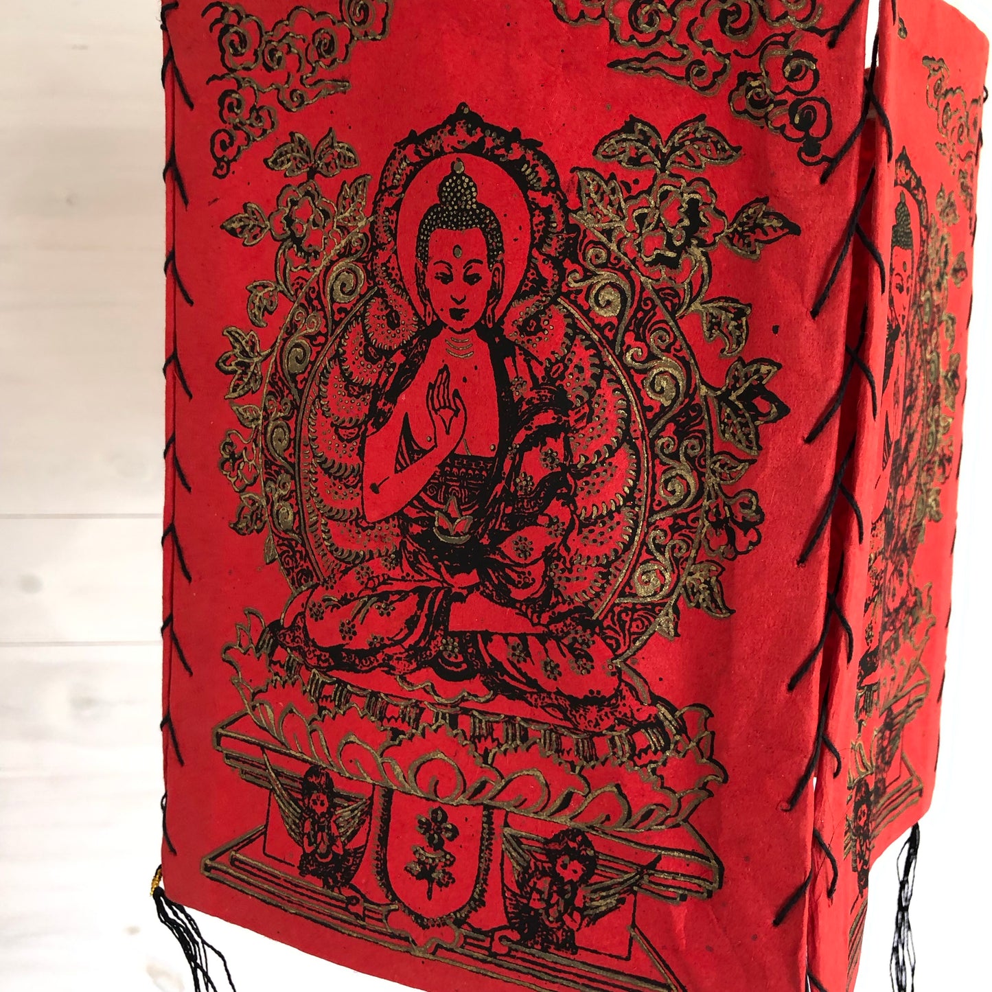 Lokta Paper Nepalese Lampshade Buddha (Red)