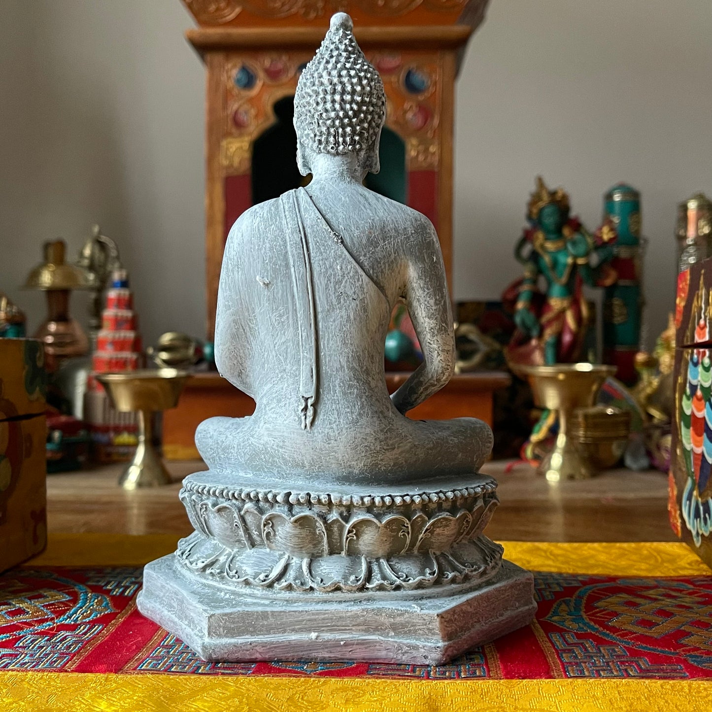 Meditating Buddha Thailand grey