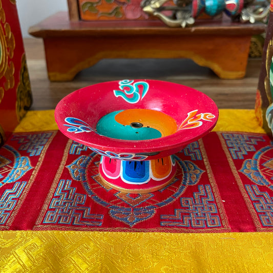Tibetan Incense stick burner Hand painted OM